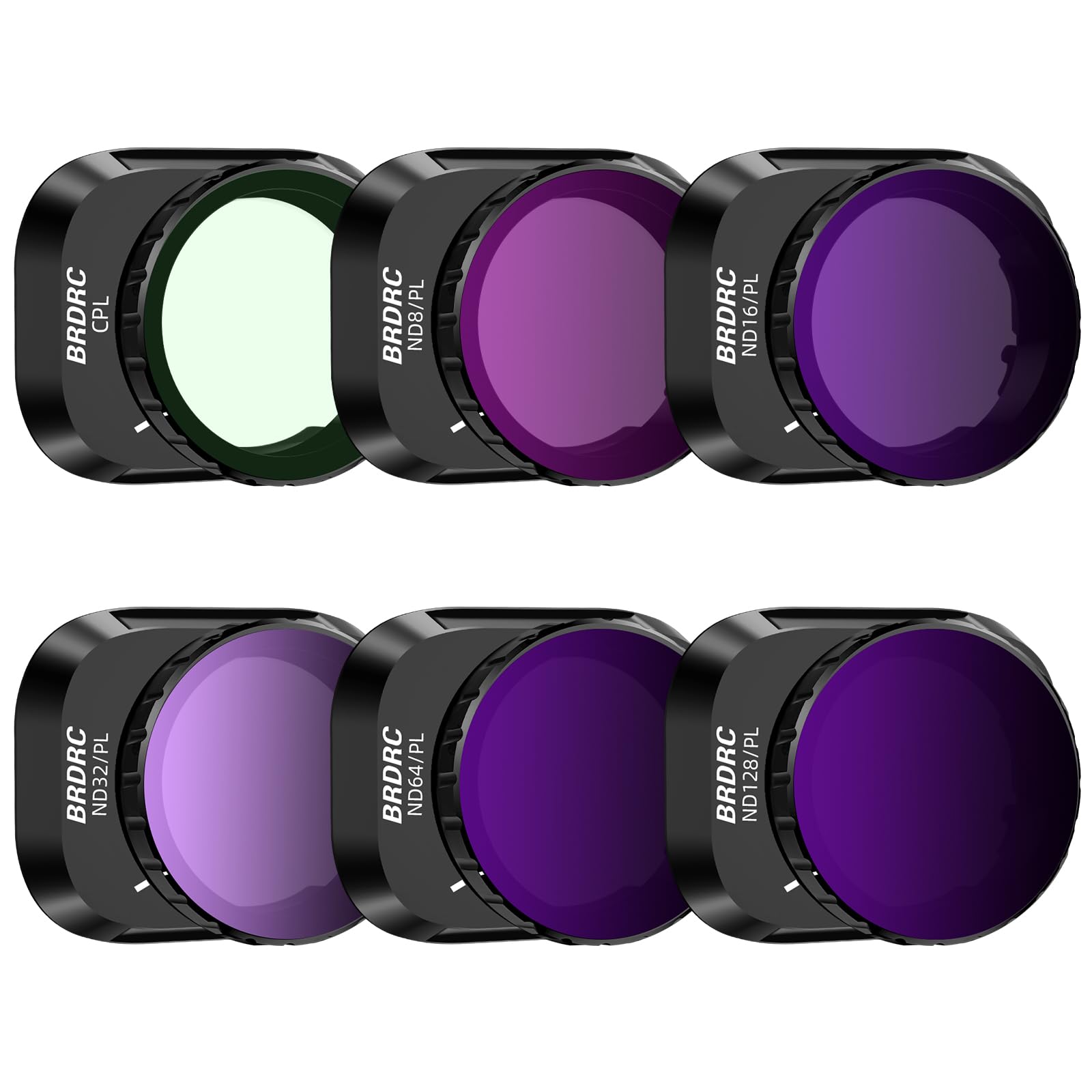Brdrc Mini 4 Pro Filters Set Accessories, 6 Pack Cpl, Nd8/Pl, Nd16/Pl, Nd32/Pl, Nd64/Pl, Nd128/Pl Neutral Density Filter Compati