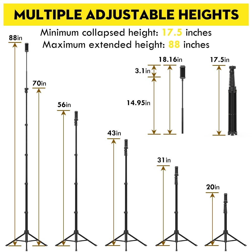 Aureday 88 Flexible Phone Tripod With 14.95 Gooseneck, Remote And Phone Holder, Overhead Cell Phone Stand?Selfie Stick For Video