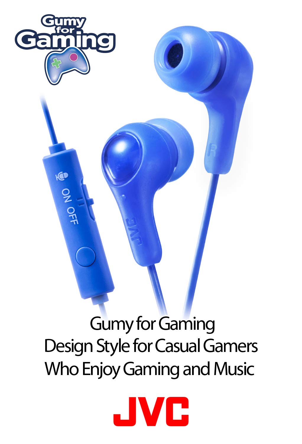 Jvc Gumy Gamer, In Ear Earbud Headphones With Mic, Remote, And Mute Switch For Gaming And Chatting, Powerful Sound, Comfortable