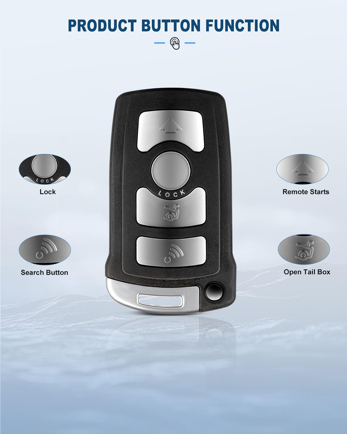 Eccpp Replacement Fit For Uncut 315Mhz Keyless Entry Remote Key Fob Bmw 745I 745Li 760Li 760I 750I 750Li Lx8766S (Pack Of 1)