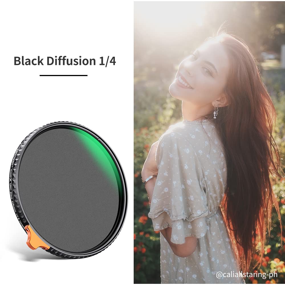 K&F Concept 52Mm Variable Nd2 Nd32 Nd Filter & Black Diffusion 1/4 Effect 2 In 1 Camera Lens Filter, 28 Multi Layer Coatings Hd/