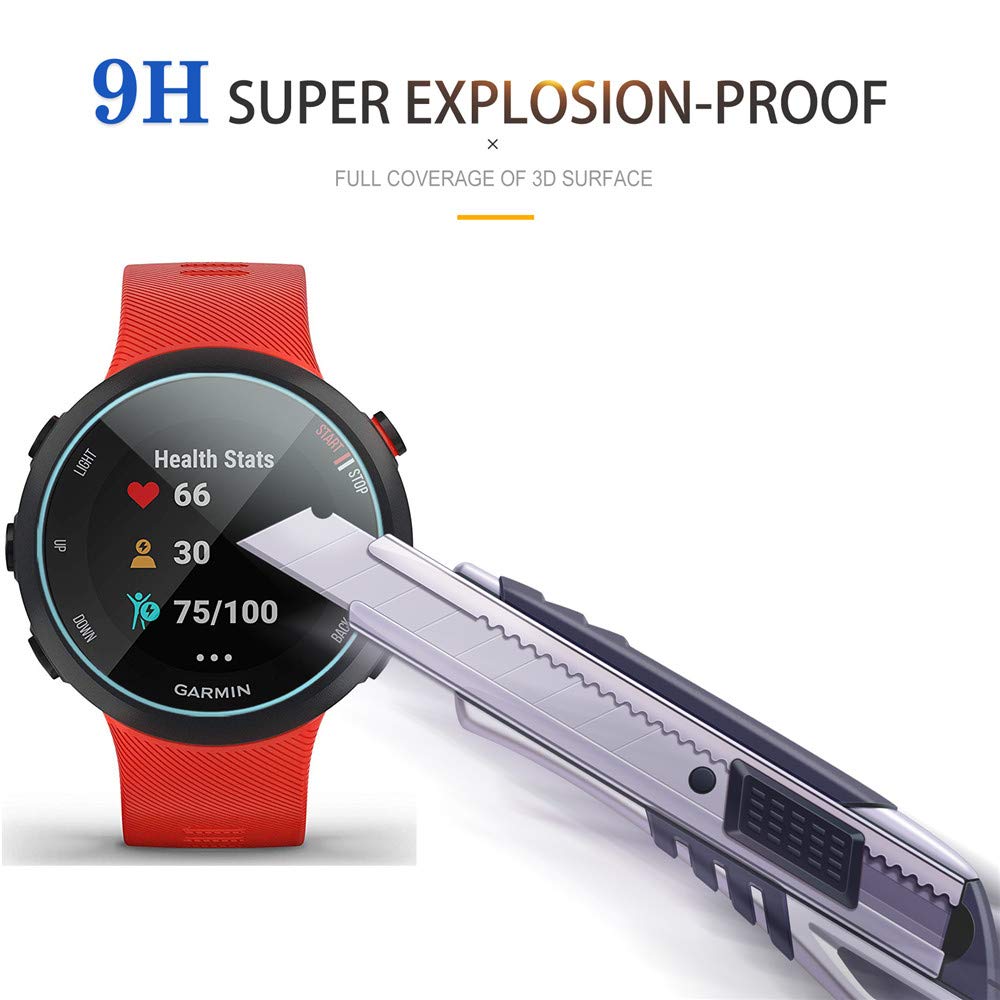 Suoman 4 Pack For Garmin Forerunner 55/45 / 45S Screen Protector Tempered Glass For Garmin Forerunner 55 / 45S / 45 [2.5D 9H Har