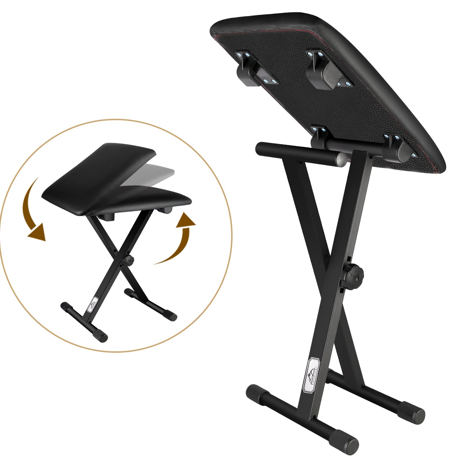 Eastrock Adjustable Piano Keyboard Bench, X Style Stool Chair Seat For Electronic Keyboards & Digital Pianos (Original Version)