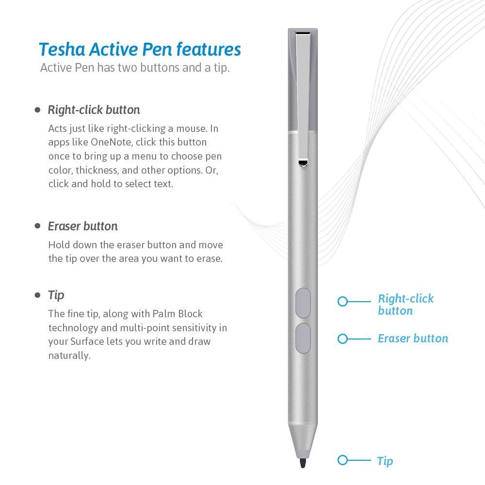 Stylus Pen For Asus Touchscreen Devices, Active Digital Pen With Ultra Fine Tip, 1024 Pressure Sensitivity, Palm Rejection For P