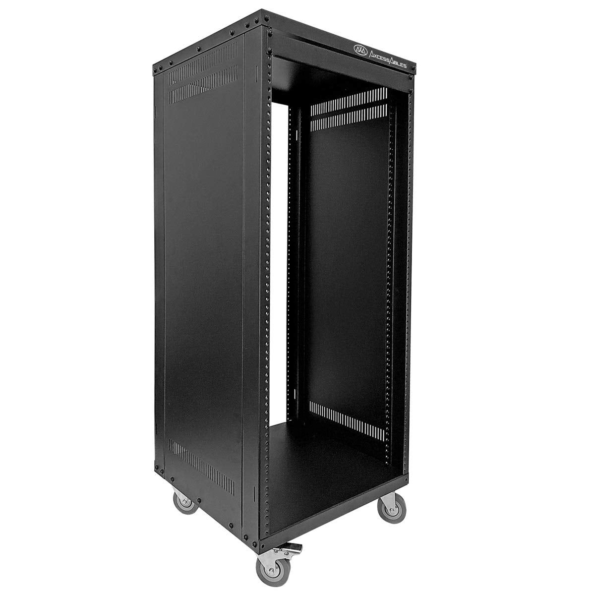 AxcessAbles RK 22U Rack-Mount Cabinet Case w/Caster Wheels (Compatible with US 5mm& European 6mm Rack Standards.) Rack for AV, D