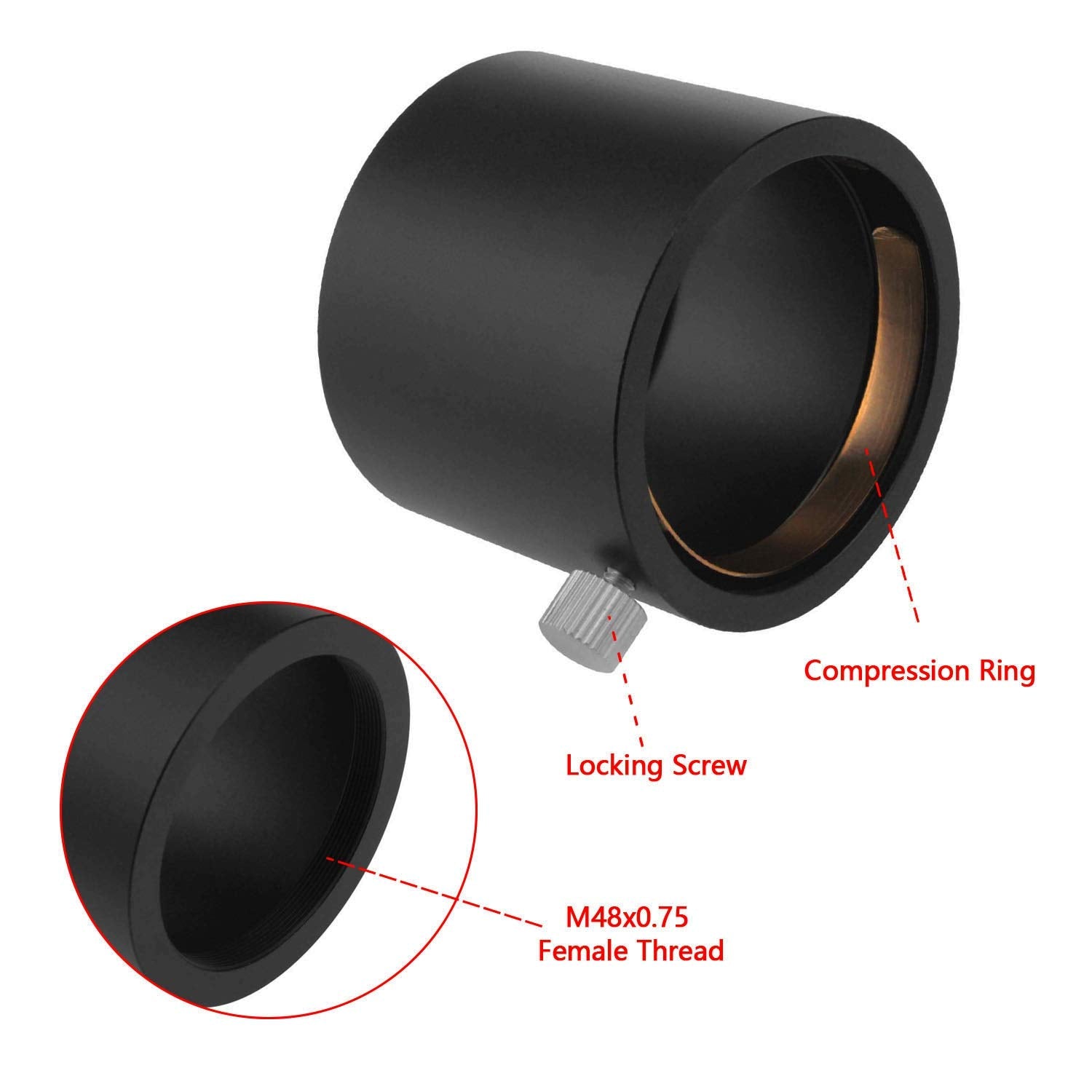 M48 Thread Astromania M48X0.75 Female Thread to 2 Adapter - Lets You Easily Adapt ...
