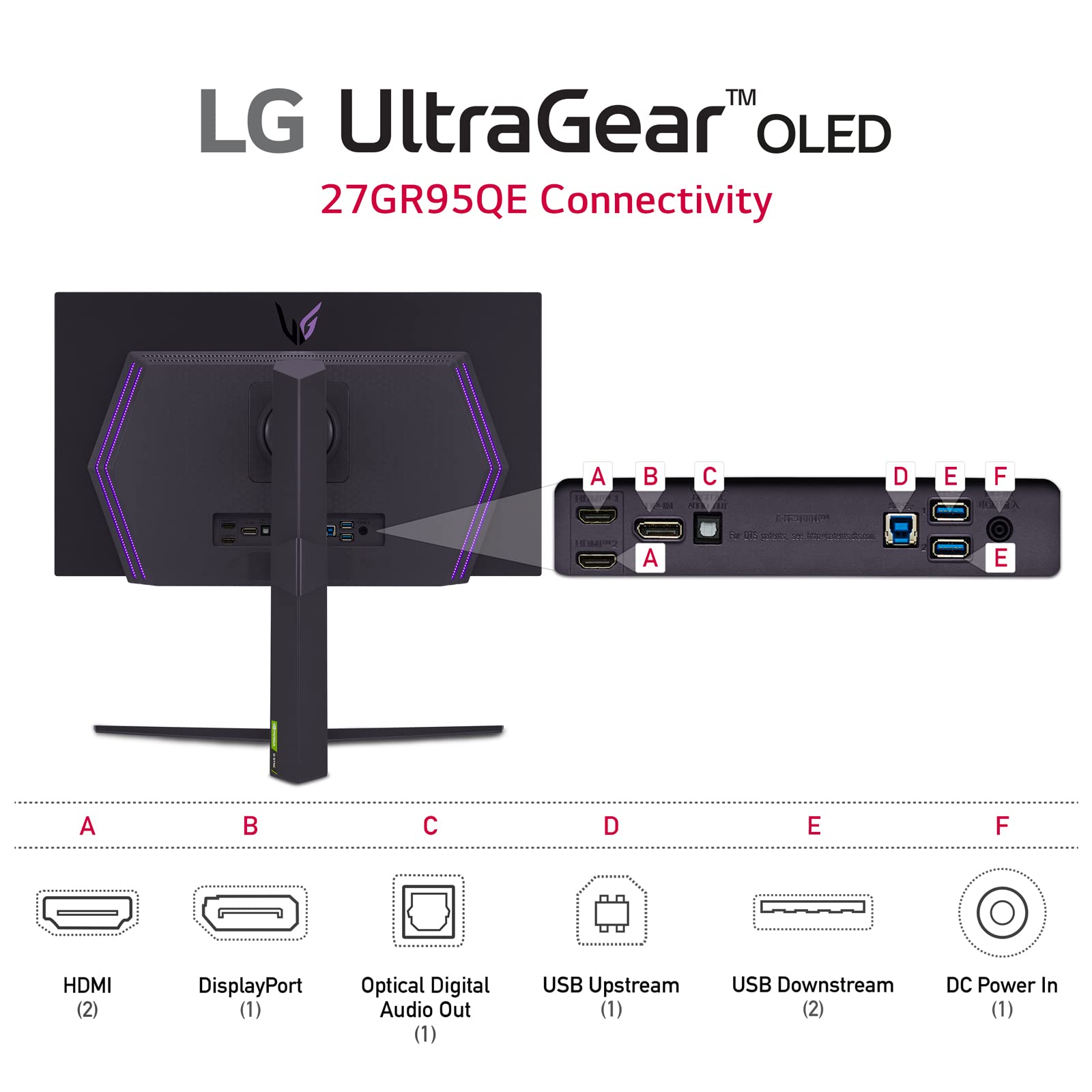 Lg 27 Ultragear Oled Qhd Gaming Monitor With 240Hz .03Ms Gtg & Nvidia G-Sync Compatible,Black