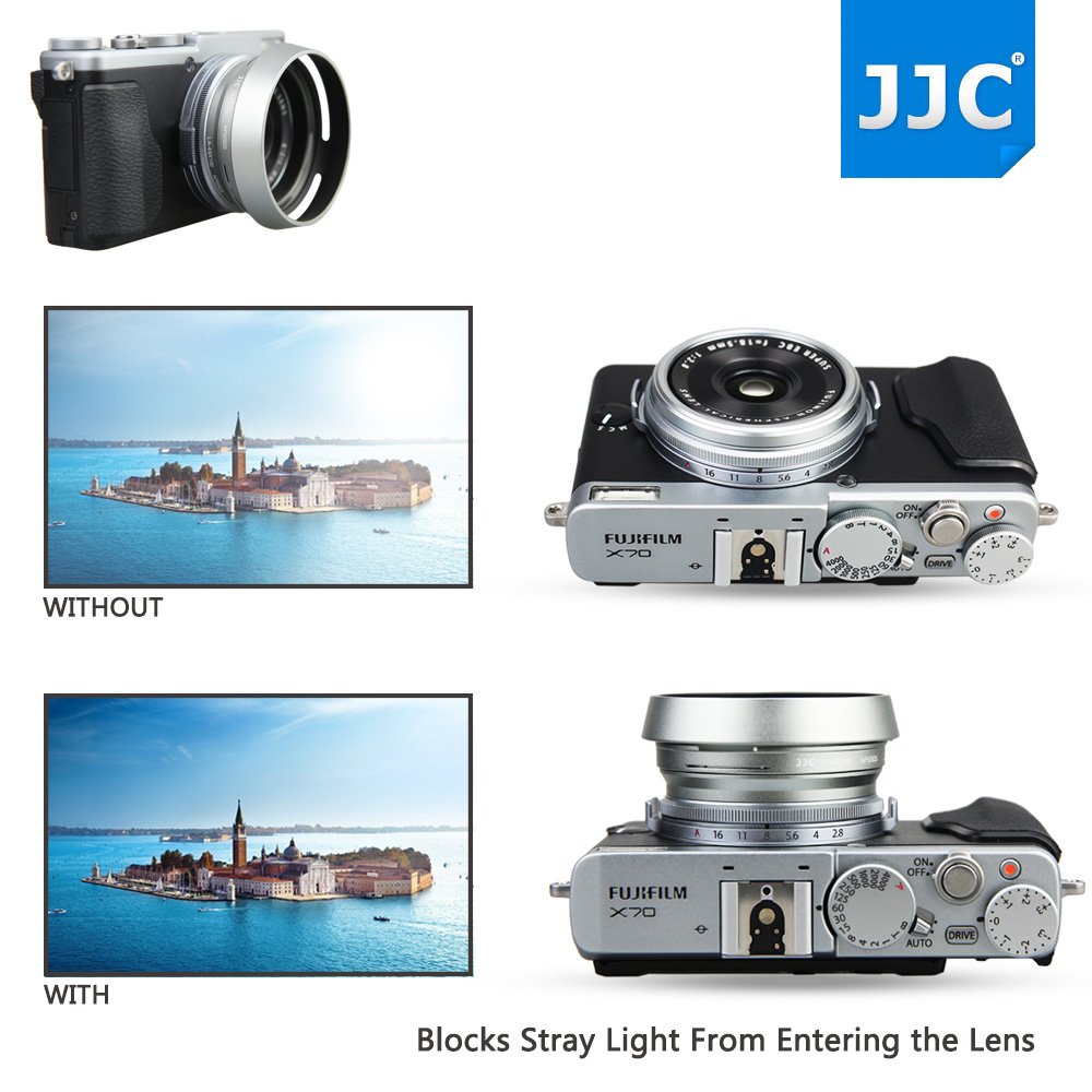 Jjc Metal Lens Hood Shade Protector With 49Mm Filter Adapter Ring For Fujifilm Fuji X100Vi X100V X100F X100T X100S X100 X70 Repl