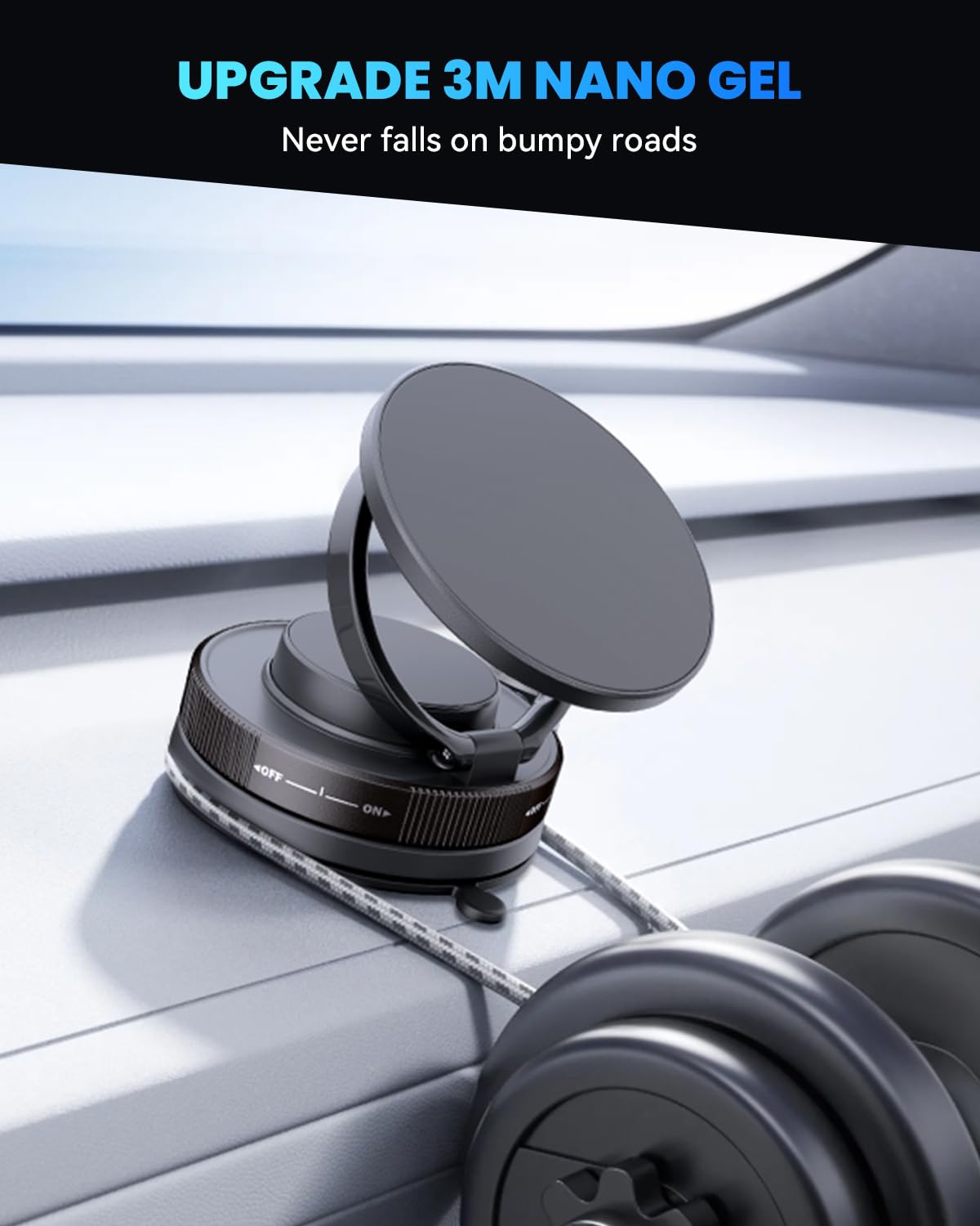 Tcmot Car Phone Holder For Magsafe, Foldable 360 Rotatable Suction Cup Mount For Iphone, Samsung, All Smartphones - Strong Vacuu