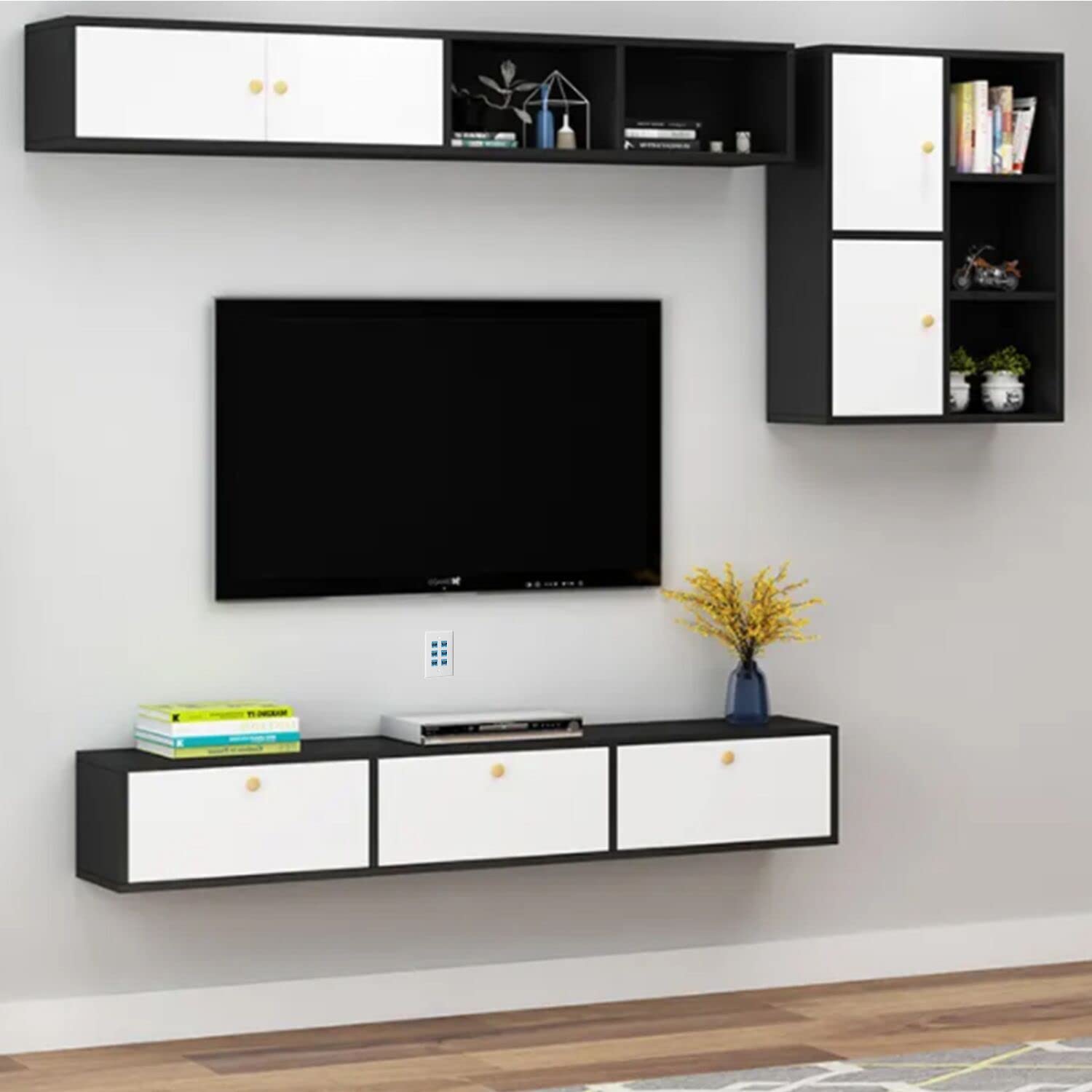 Ouyfbo 6 Port Ethernet Wall Plate Female To Female Cat6 Keystone Jack Wall Plate Compatible With Cat7/6/6E/5/5E Ethernet Devices