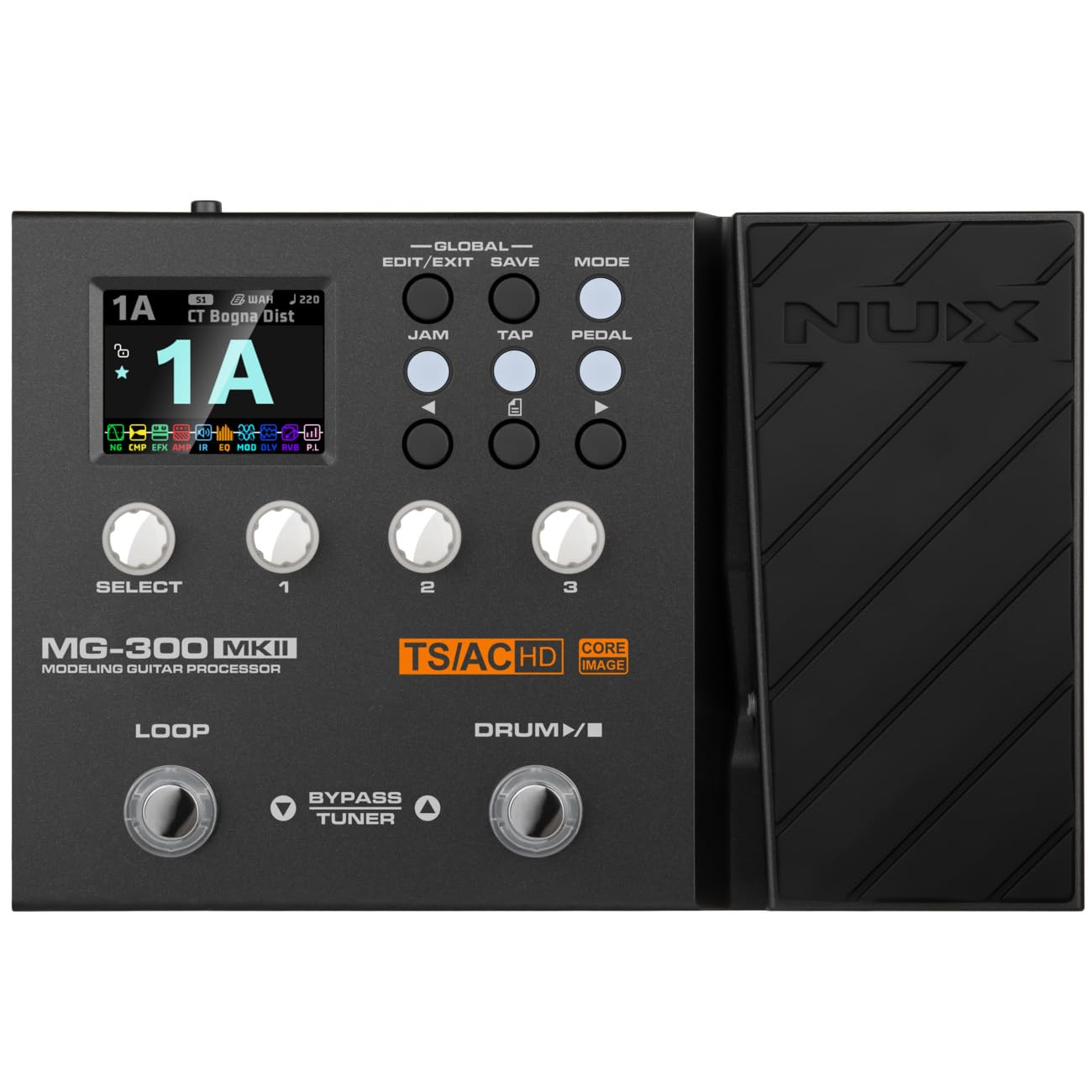 Nux Mg 300 Mkii Multi Effects Pedal, 36 Irs, 27 Amps, 45 Effects, Versatile I/O, Live Streaming