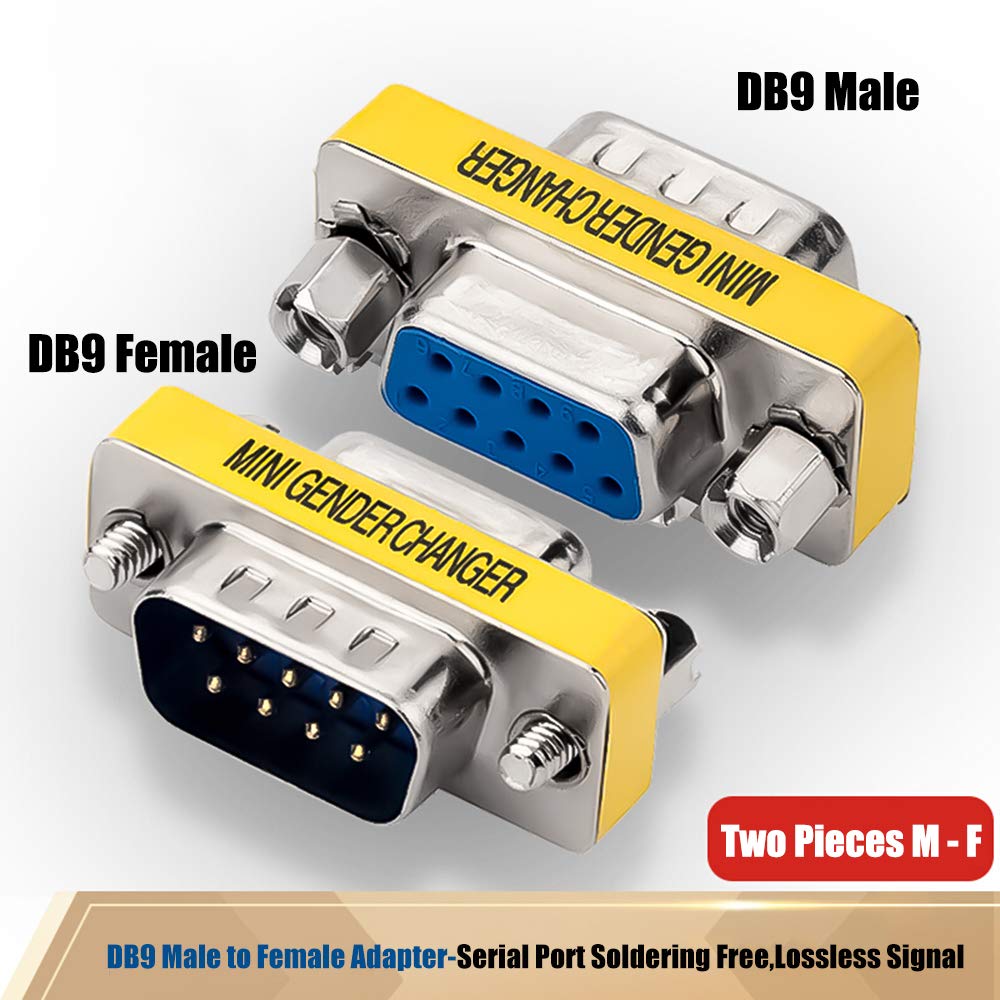 Warmstor 6 Pack Rs232 9 Pin Serial Adapter Db9 Female To Female Coupler Db9 Female To Male Connector Db9 Male To Male Mini Gender Changer