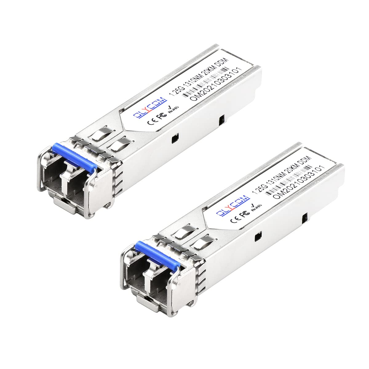 2Pcs Industrial Sfp Module 1.25Gb/S 20Km Fiber Transceiver Duplex Lc 1310Nm Single Mode Ddm