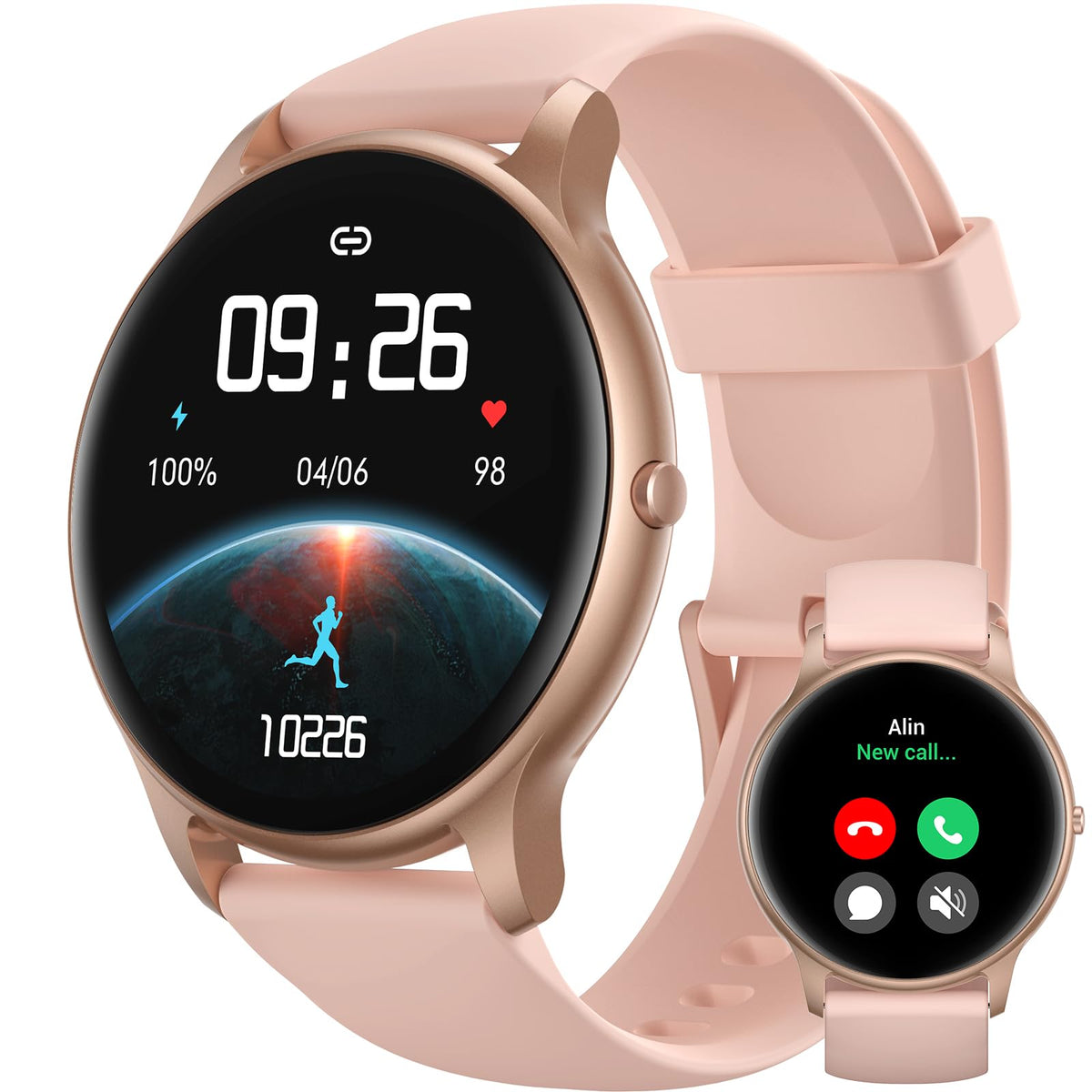 Parsonver Smart Watch For Women(Answer/Make Calls), Hd Screen Fitness Tracker Ip68 Waterproof, 100+ Sport Modes, Heart Rate/Slee