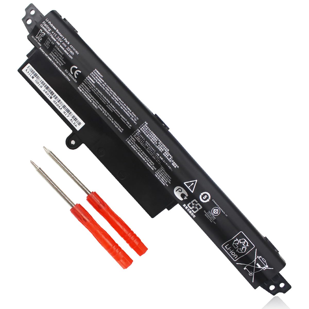 Gomarty A31N1302 Battery For Asus Vivobook X200Ca X200M X200Ma F200Ca K200Ma 11.6'' Series A3Ini302 A31N1302 A31Lmh2 A31Lm9H 156