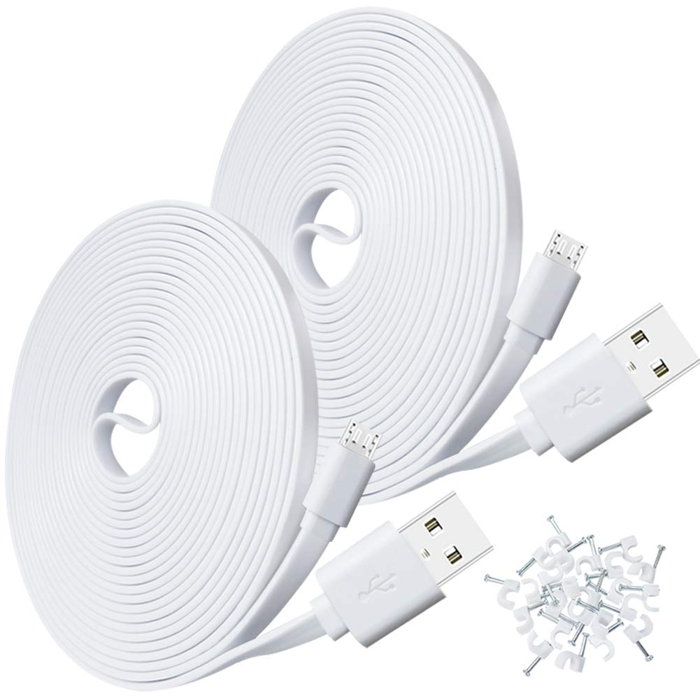 2 Pack 10Ft Usb Power Extension Cable For Wyze Cam,Wyzecam Pan,Yi Home Camera,Nest Cam Indoor,Oculus Go,Netvue,Kasacam,Furbo Dog