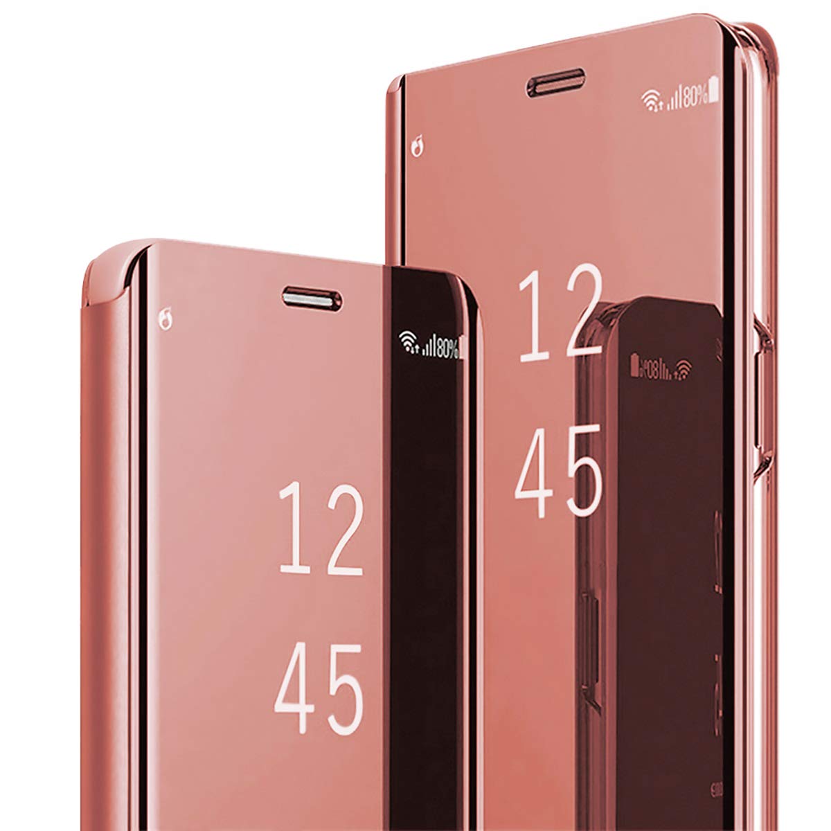 Compatible With Samsung Galaxy S23 Ultra Case Flip Leather Cover Clear S-View Mirror Shockproof Cover With Kickstand Anti-Scratc