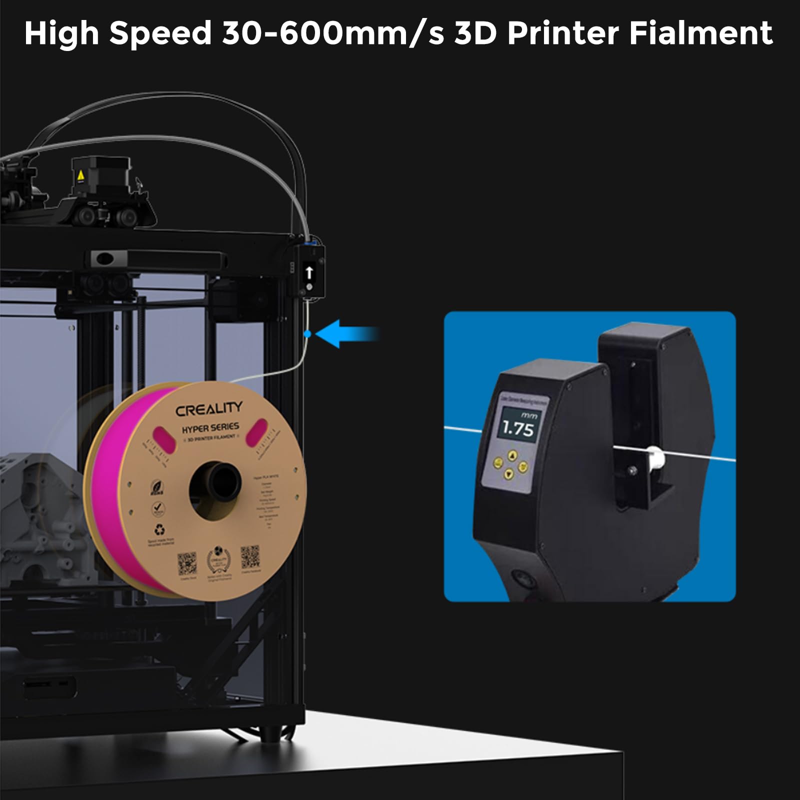 Comgrow Hyper Filament Pla Purple,10X Faster Print, High Speed 30 600Mm/S 3D Printer Filament, For Creality K1, K1 Max, Bambu La