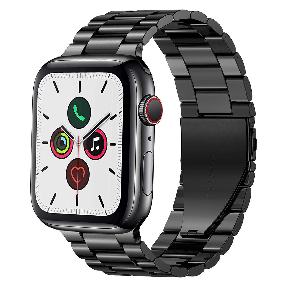 PUGO TOP Replacement for Apple Watch Band 38mm 40mm 42mm 44mm 41mm 45mm Stainless Steel Metal Iwatch Iphone Watch Link Band for 