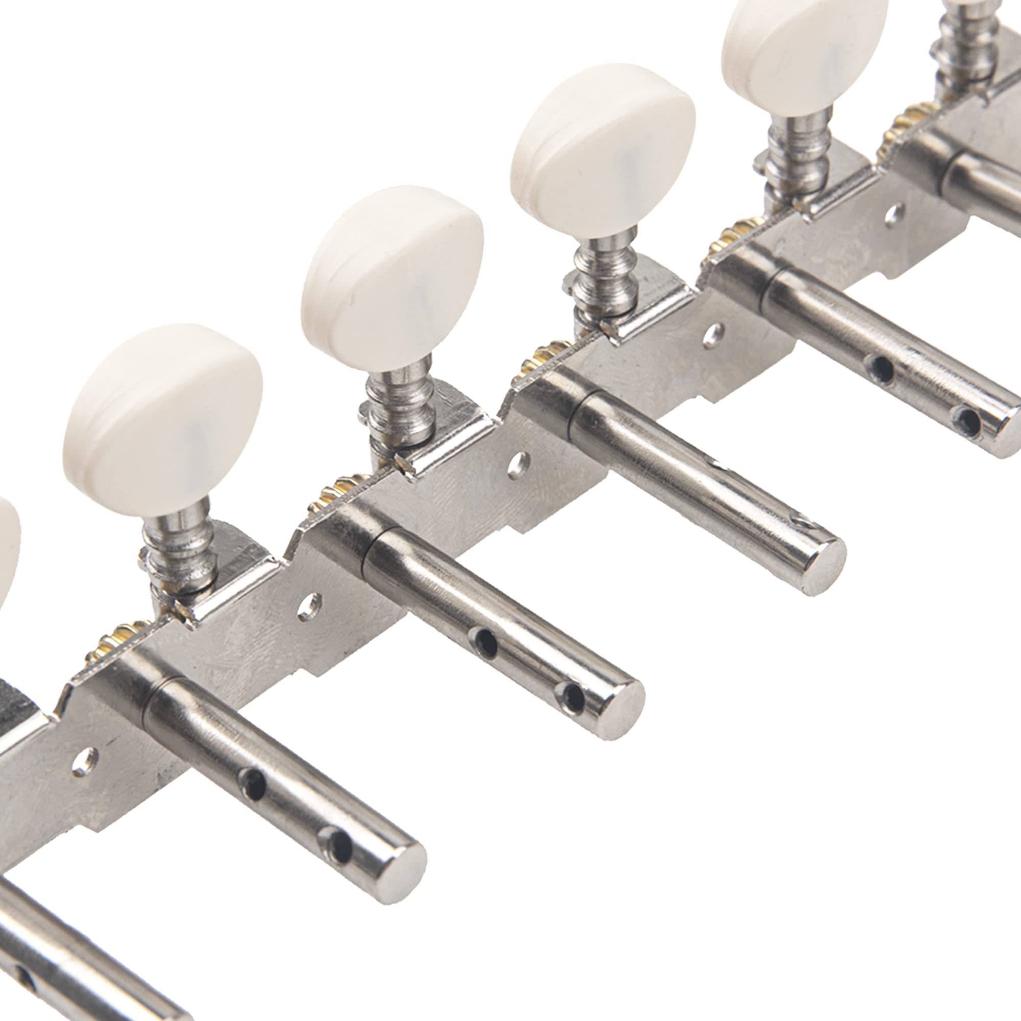 1Set Yootones 12 Strings Acoustic Guitar Tuning Pegs Machine Heads Single Hole Compatible With Acoustic Guitar Accessories (Silv
