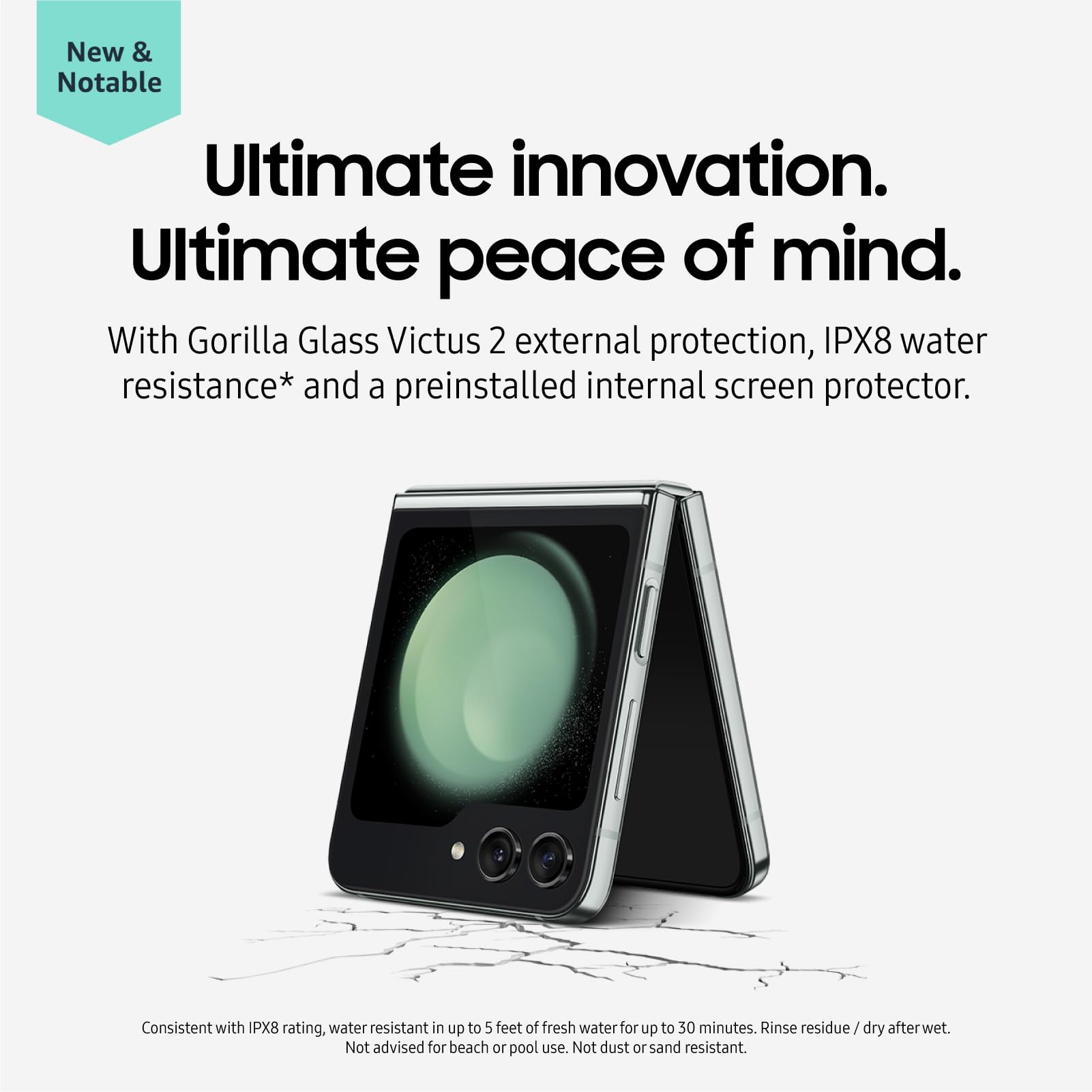 Samsung Galaxy Z Flip5 Ai Phone, 256Gb Unlocked Android Smartphone, Compact, Foldable Design, One-Hand Control, Best Selfies, Fu