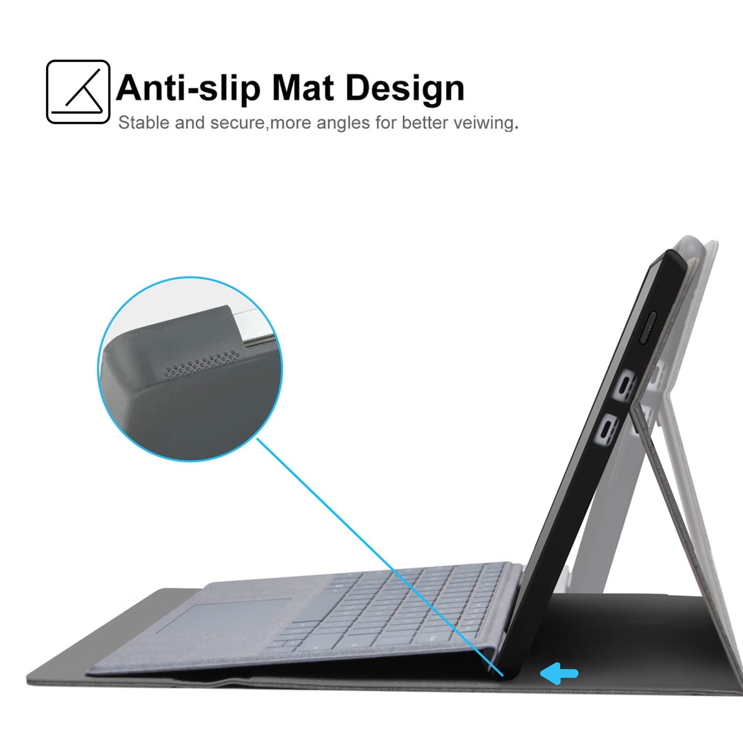 Megoo Surface Pro X Case Cover For Microsoft Surface Pro X 13 With Stylus Pen Holder Multiple Angle Adjustment Folio Stand Prote