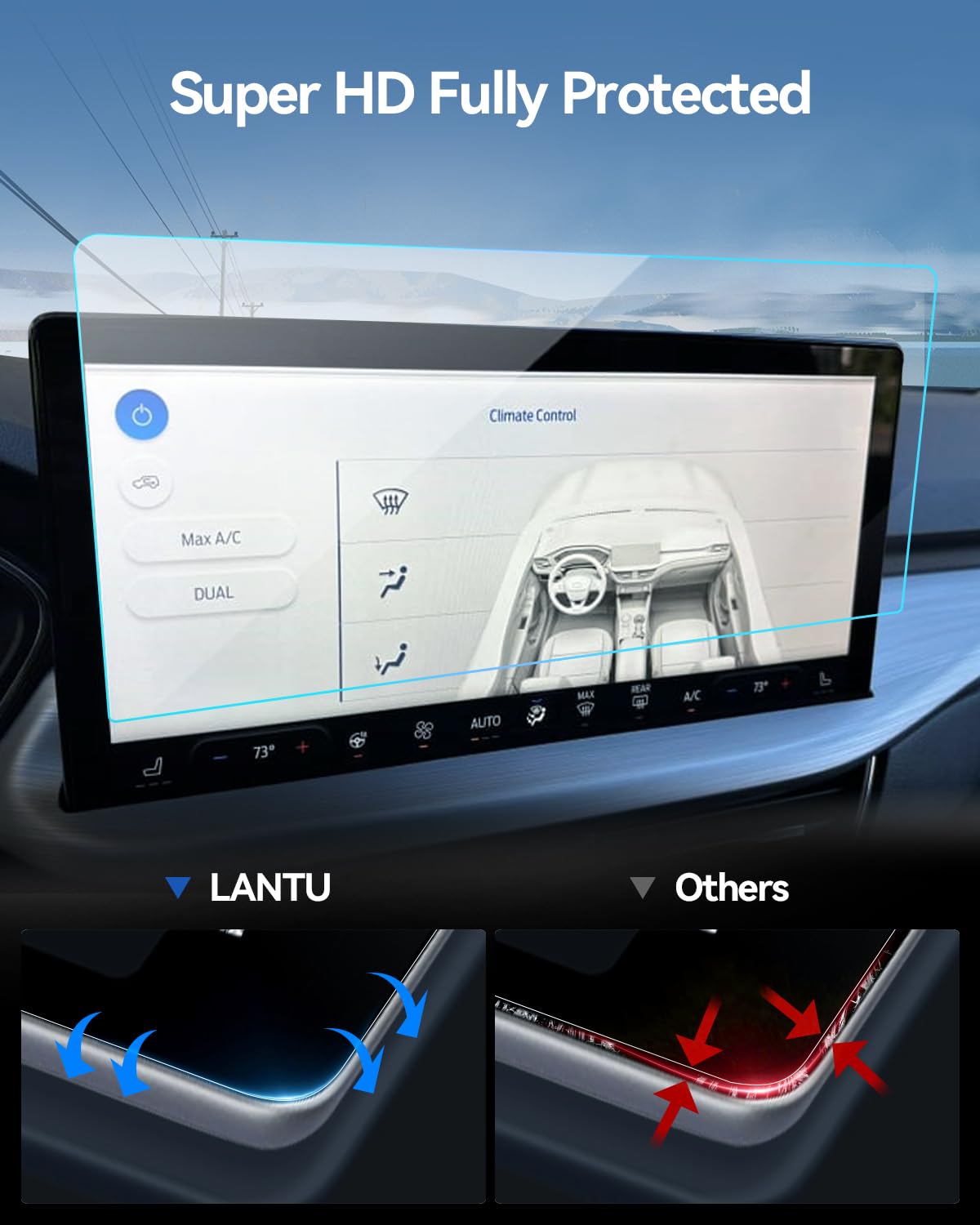 Lantu Car Screen Protector For 2023 2024 Escape (Active/St Line/St Line Select/St Line Elite/Platinum/Plug In Hybrid) Accessorie