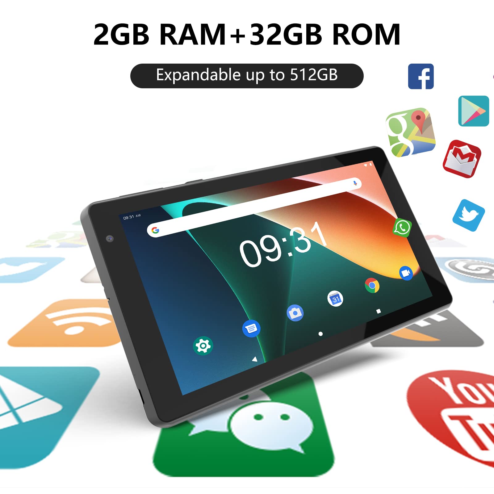 Novojoy 7 Inch Tablet, Tablet With Case, Android 11 Tablet Pc, 32Gb Storage 2Gb Ram Tablets Quad Core Processor Android 11 Table