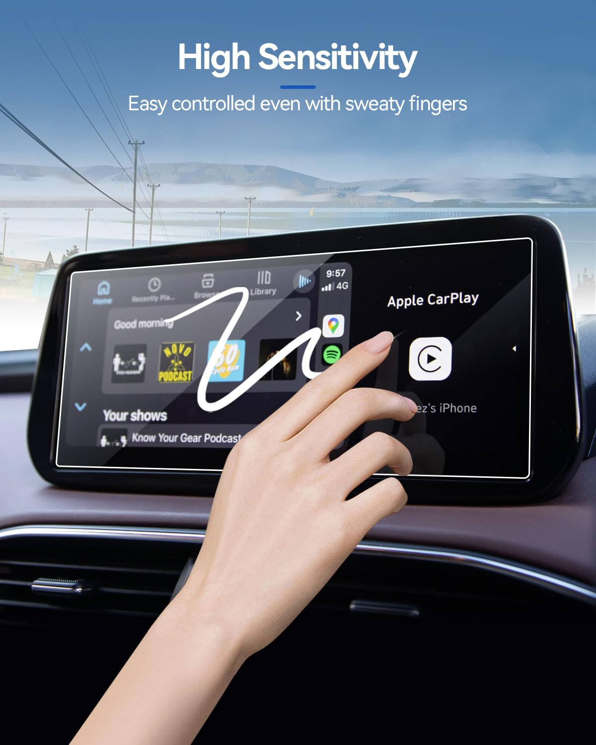 Lantu Car Screen Protector For 2021 2022 2023 Hyundai Santa Fe (Sel/Xrt/Limited/Calligraphy) Hybrid Accessories Navigation Touch