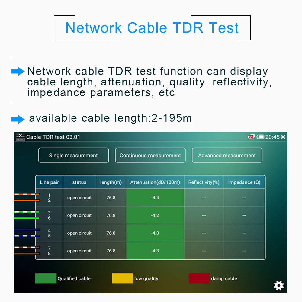 Portable 7 Inch Cctv Tester Support Up To 6K Ip Camera Test  Ahd, Tvi, Cvi & Cvbs Analog Camera Test Rj45 Cable Tdr Tester With