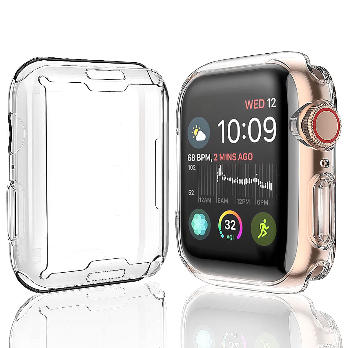 [2-Pack] Julk 41mm Case for Apple Watch Series 9 / Series 8 / Series 7 Screen Protector, Overall Protective Case TPU HD Ultra-Th