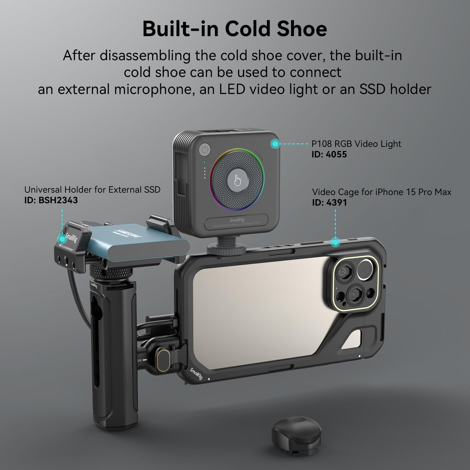 Smallrig Quick Release Side Handle For Smallrig Universal Quick Release Mobile Phone Cage 4299 And Smallrig Cage For Iphone 15 S