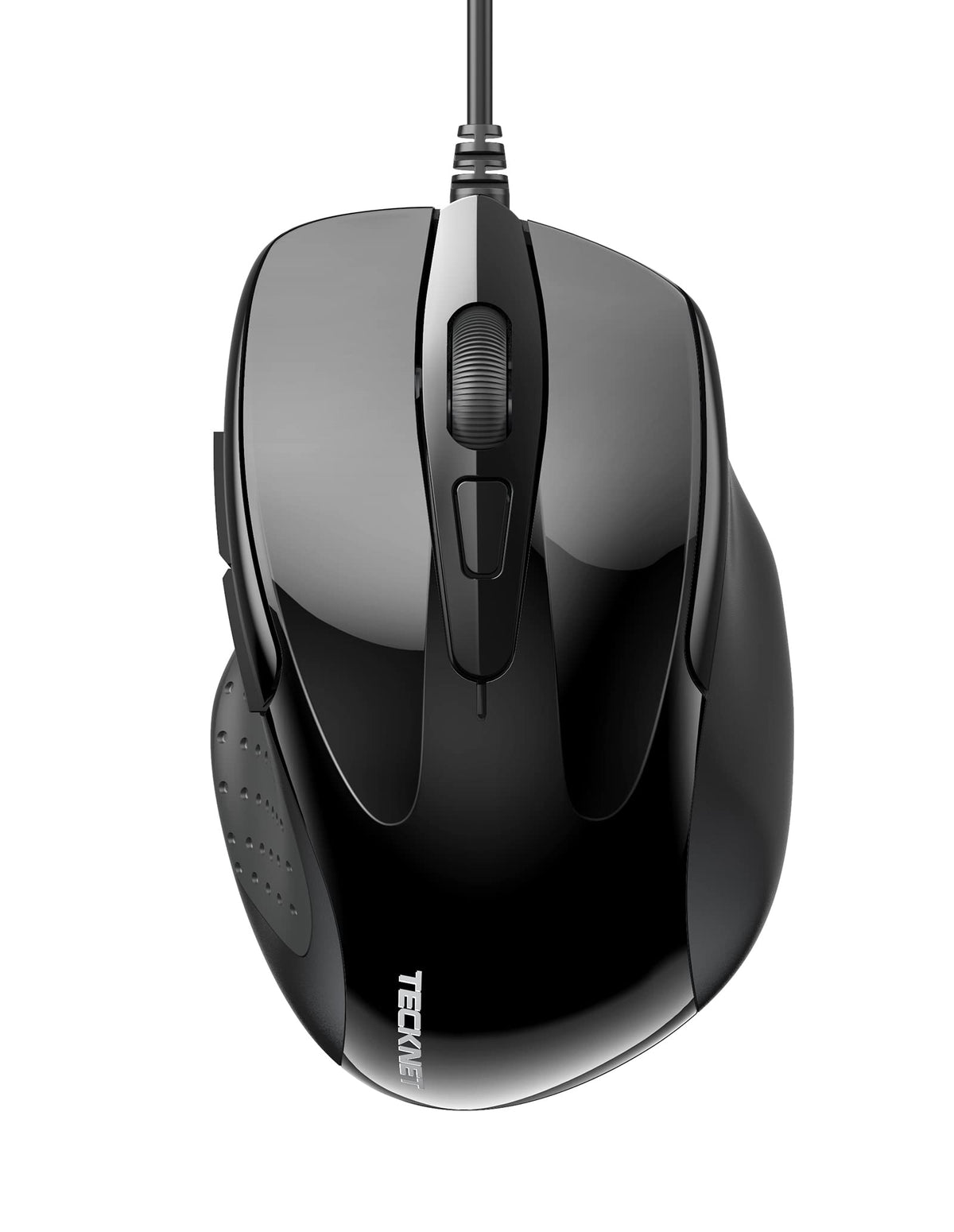 Tecknet Usb Wired Mouse, 6-Button Corded Mouse With 4 Adjustable Dpi, Optical Computer Mouse With Ergonomic Design And 5Ft Cord For Laptop, Chromebook, Pc, Desktop, Mac, Notebook-Black
