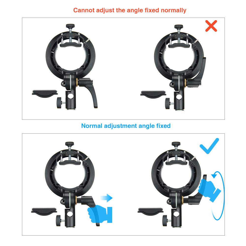 Godox S2 Speedlite S-Type Bracket Bowens Mount Flash Holder For Godox V1 Ad200Pro Ad400Pro Ad200 And Other Flashes, Precise Tilt