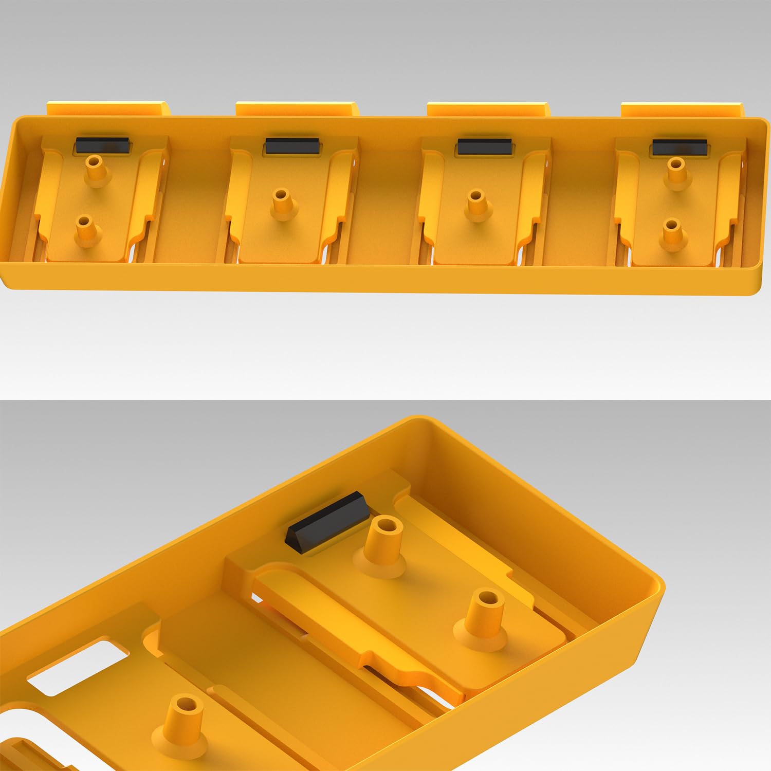 Szwjt Lv Battery Rack Compatible With Dewalt 20V Battery Holder, Mount 4 Slot Bulk Battery Garage Tool, Tools For Dewallt 20V, W