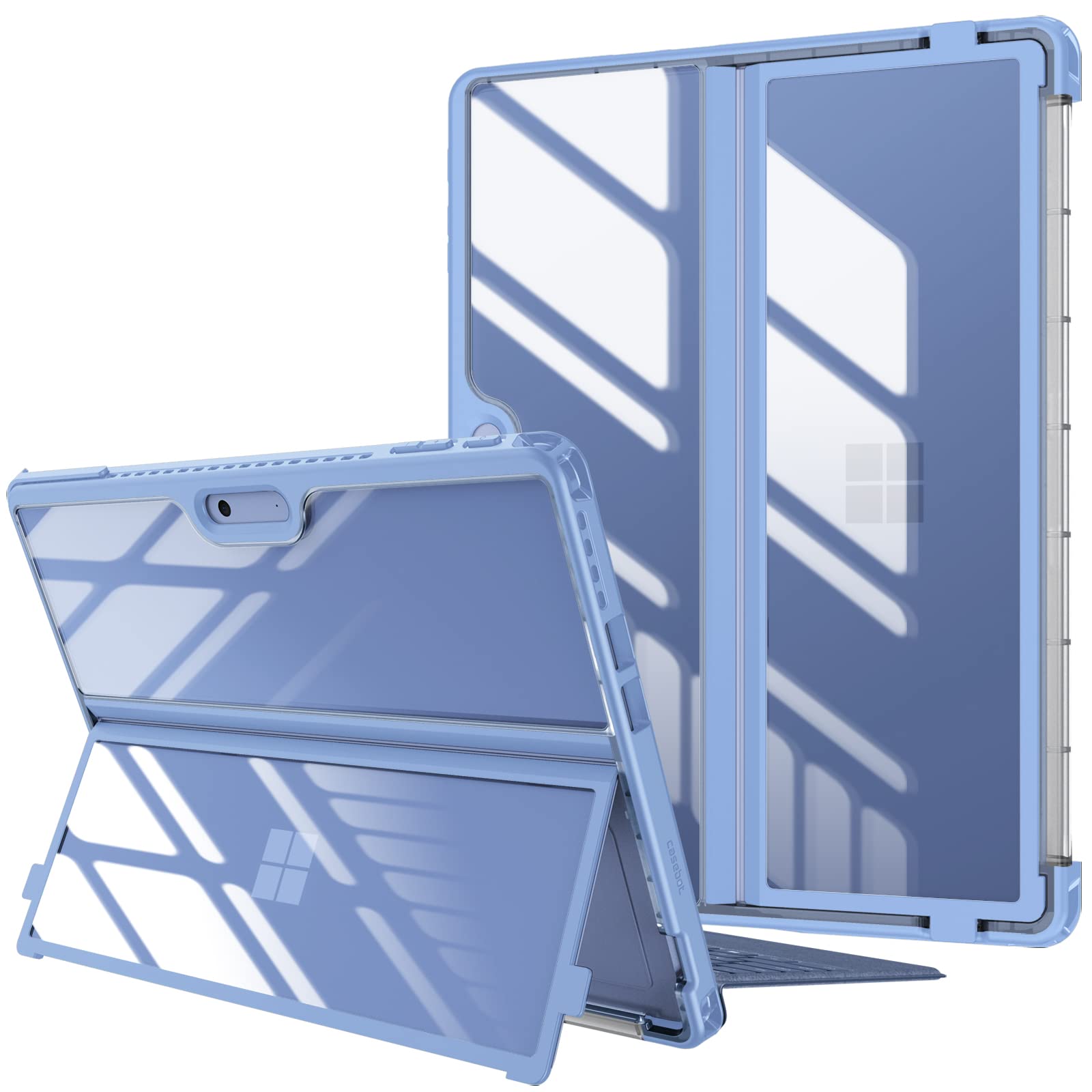 Fintie Hard Case for 13 inch Microsoft Surface Pro 12th (2026)/11th/10/9 - Shockproof Folio Rugged Cover with Clear Transparent