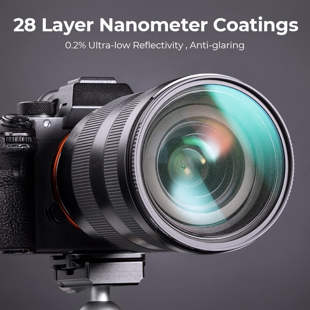 K&F Concept 62Mm Black Diffusion 1/4 & 1/8 Lens Filter Kit (2 Pcs), Mist Cinematic Effect Filter For Vlog/Video/Portrait Image W