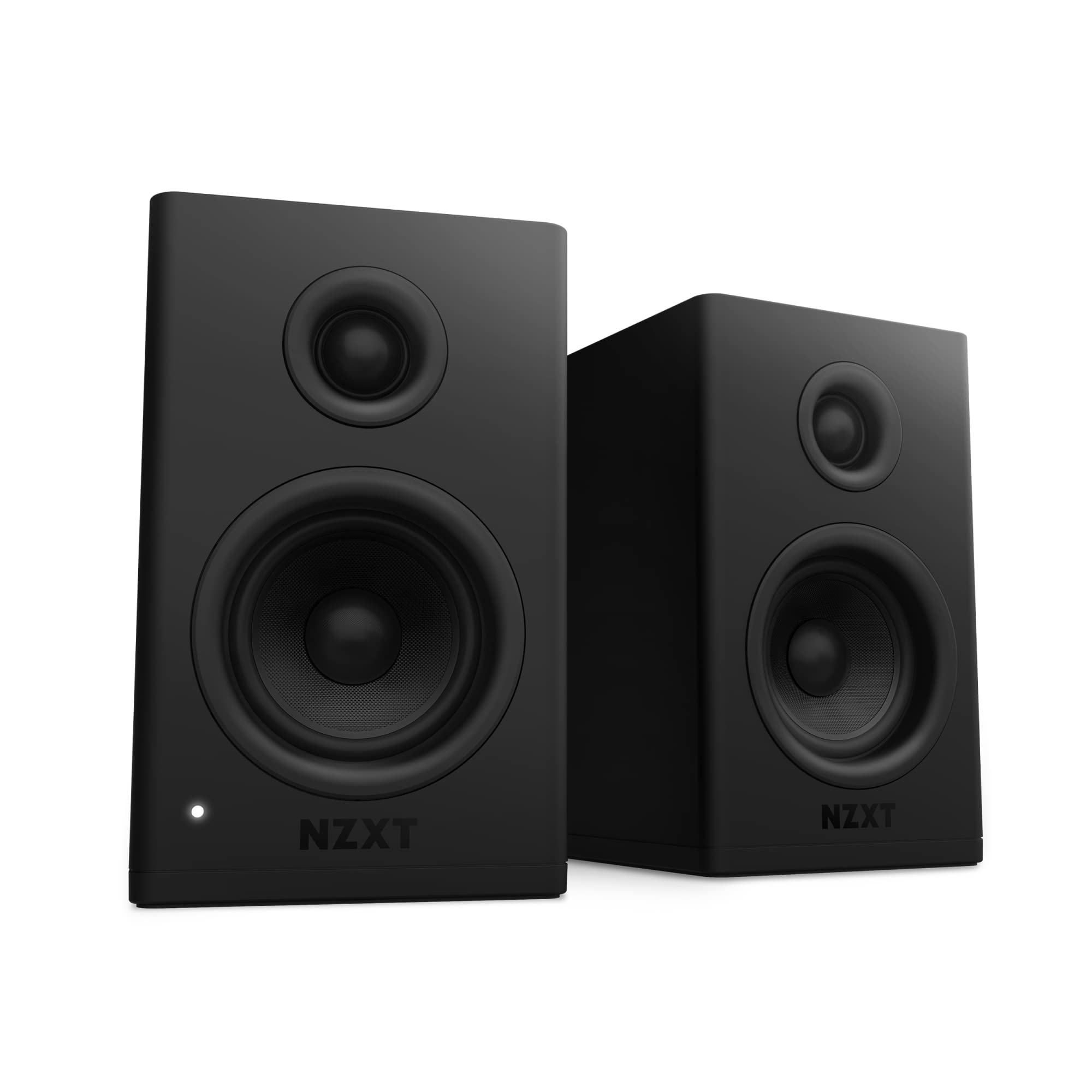 Nzxt Relay Pc Gaming Desktop Speakers   Ap Spkb2 Us   Bookshelf Style Design   80 Watts   High Dynamic Range   Silk Dome Tweeter