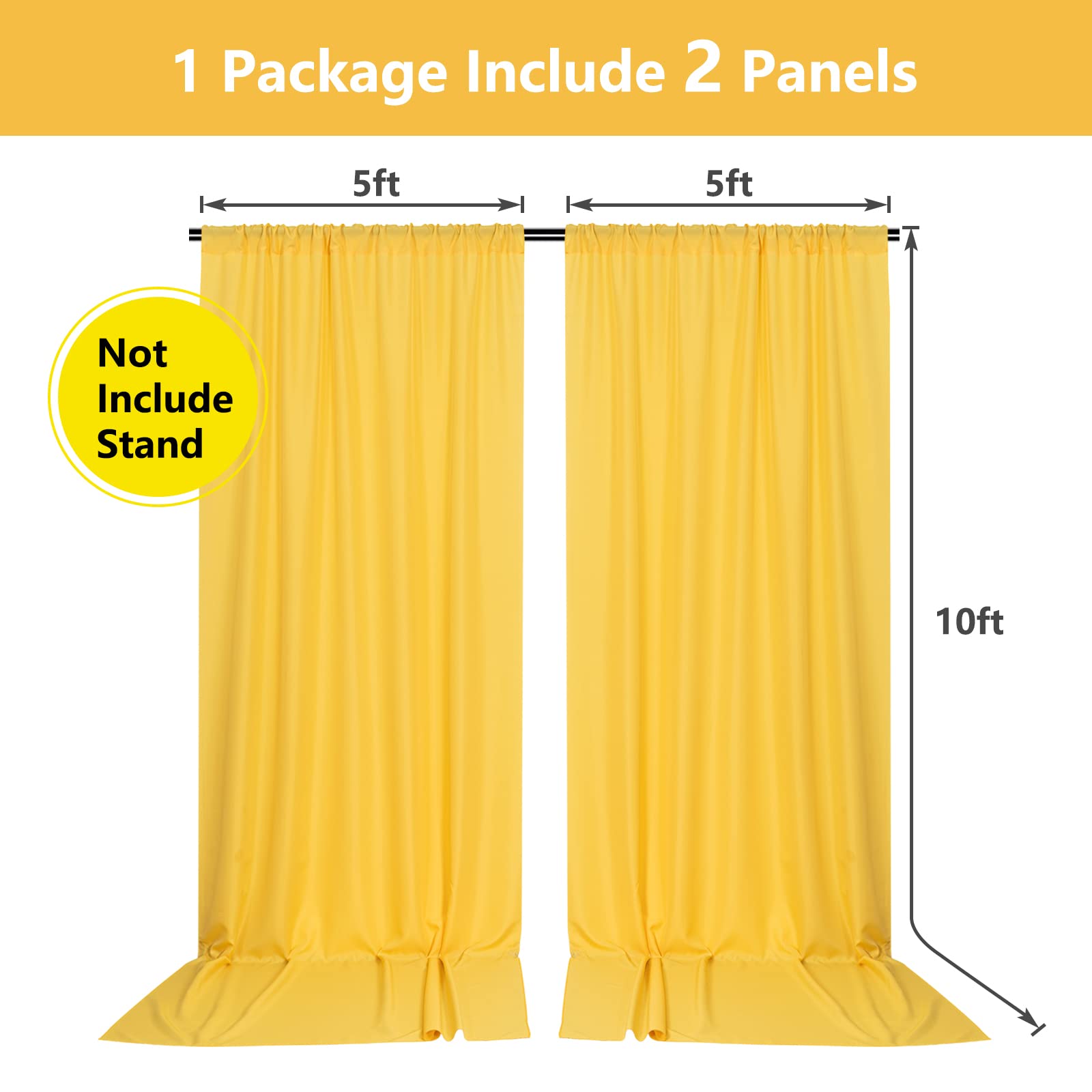 Yellow Backdrop Curtain For Parties Rod Pocket Yellow Curtains Photography Backdrop Drapes Privacy Fabric Spring Decoration For