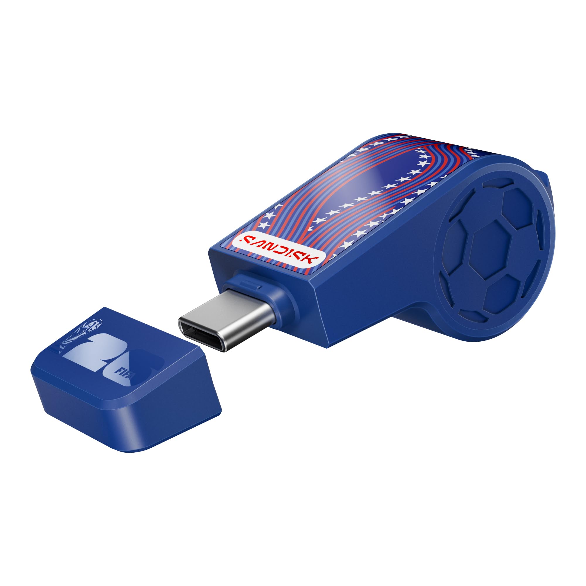 SANDISK 128GB USB-C Flash Drive, FIFA World Cup 2026 Edition - Up to 300MB/s Transfer speeds, USB 3.2 Gen 1, USB Type-C - Blue,