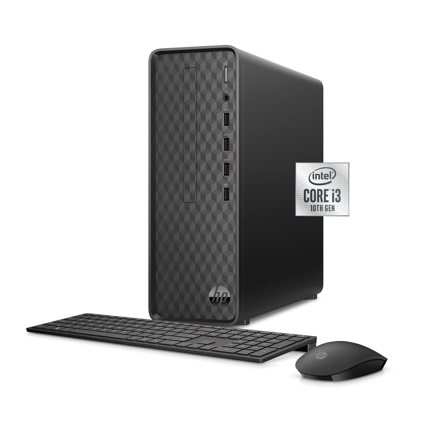 Hp Slim Desktop, Intel Core I3 10105 Processor, 12Gb Ddr4 Ram, 512Gb Pcie M.2 Ssd, Hdmi, Rj 45, Wireless Keyboard & Mouse, Wi Fi