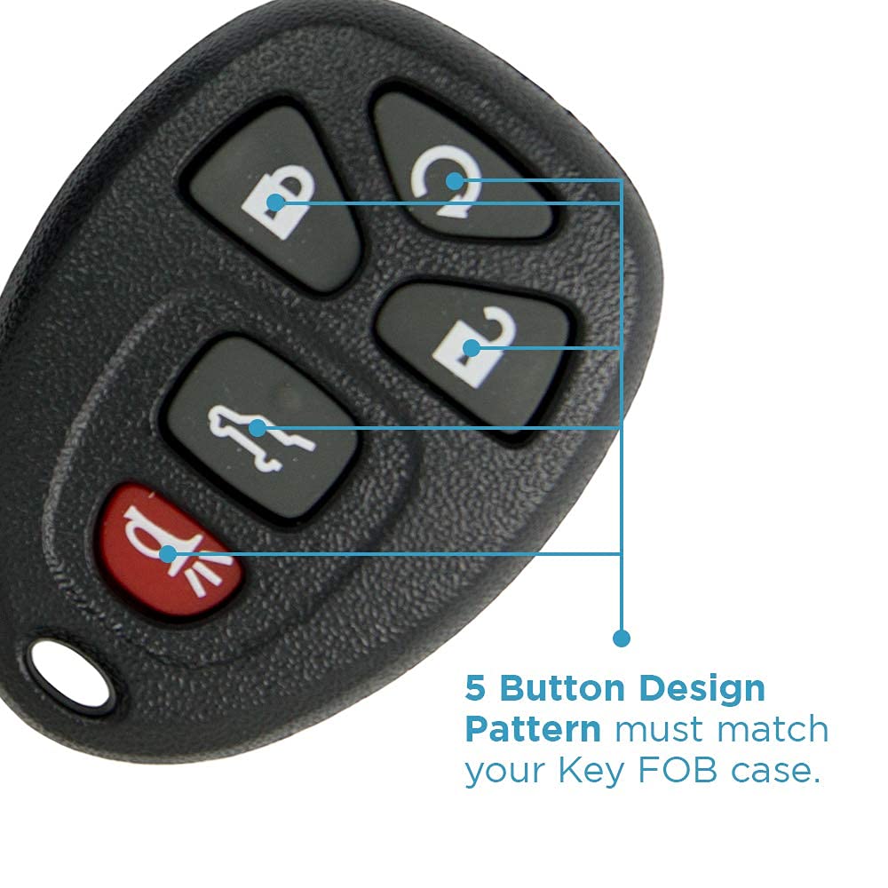 Keyless2Go Replacement For New Shell Case And 5 Button Pad For Remote Key Fob With Fcc Ouc60270   Shell Only