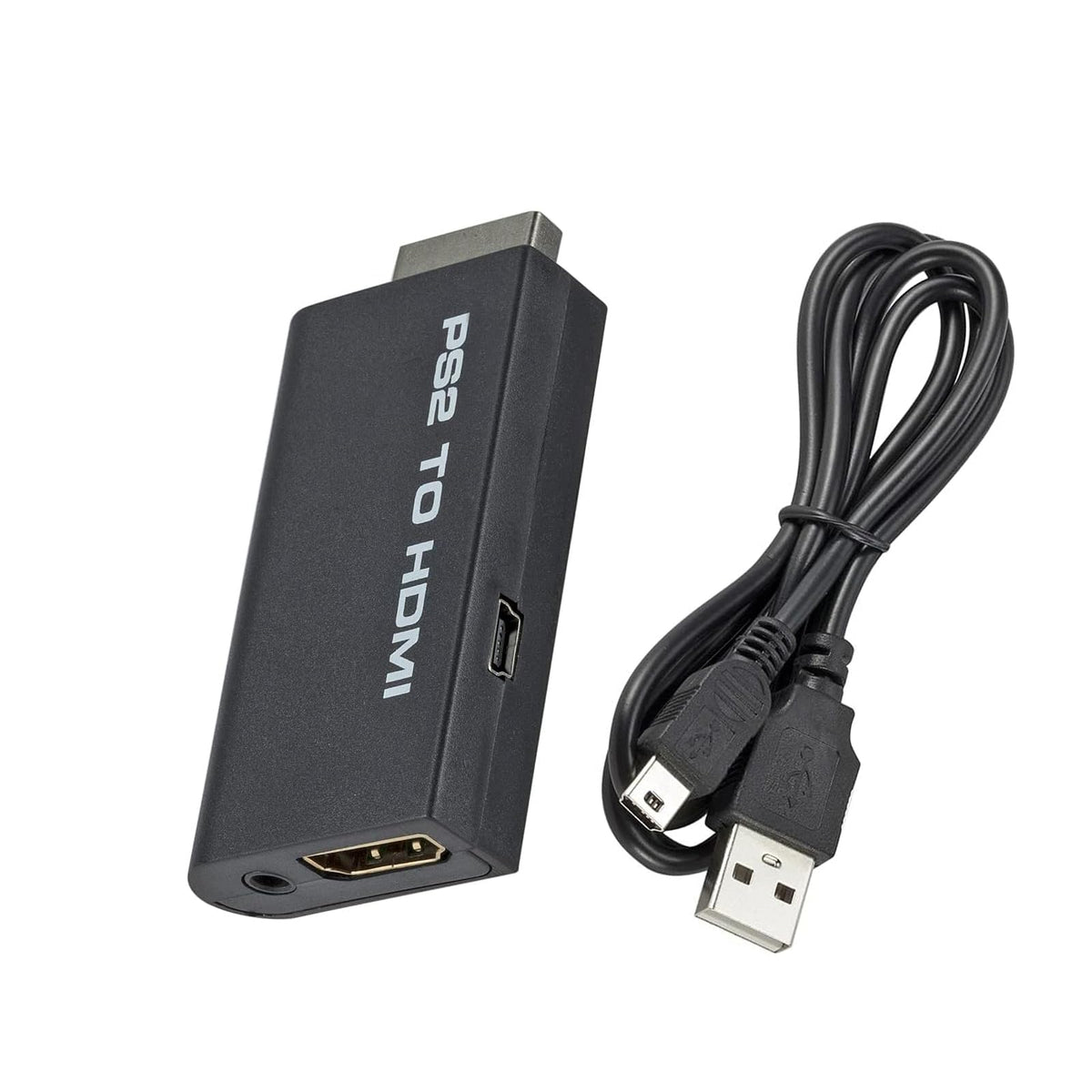 Finera Ps2 To Hdmi Converter Adapter, Video Converter Ps2 To Hdmi With 3.5Mm Audio Output For Hdtv Hdmi Monitor Supports All Ps2