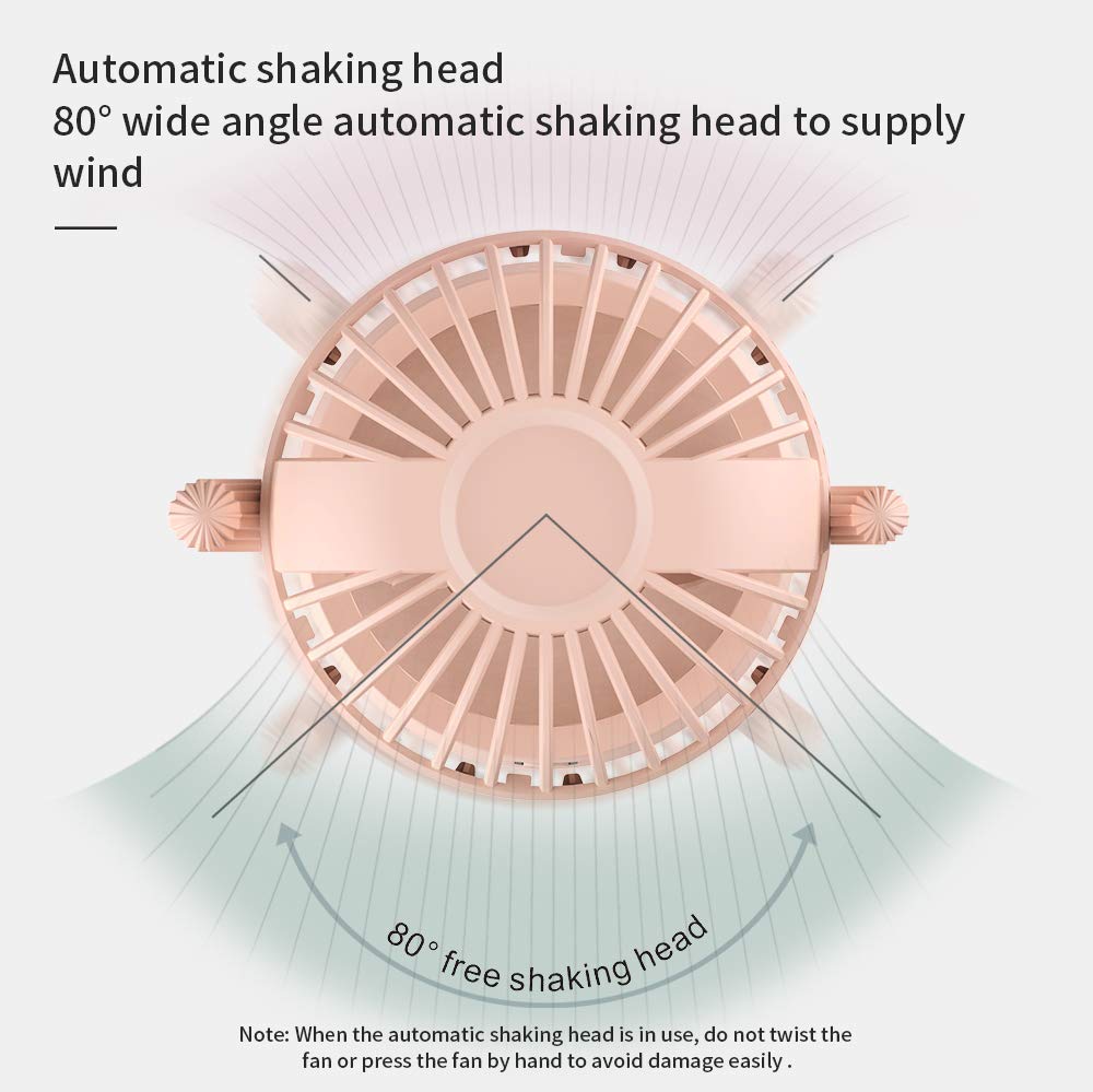 Beishida Small Desktop Usb Table Desk Fan Personal Fan, Cactus Mini Handheld 80 Degree Auto Rotation Portable Fans, 3 Speeds Str