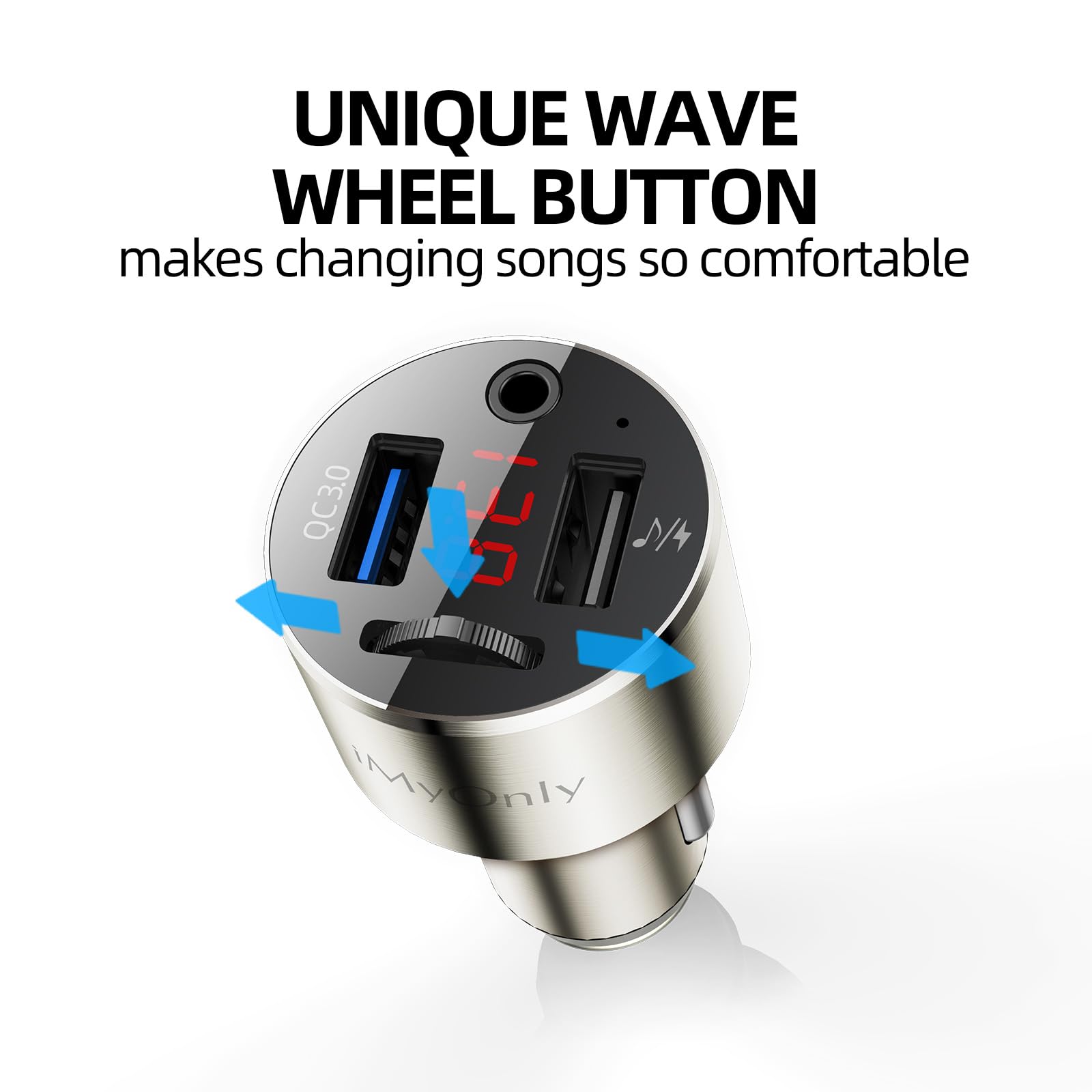 Bluetooth Car Adapter Fm Transmitter Bluetooth 5.3,Imyonly Qc3.0 All Metal Bluetooth Aux Adapter For Car Music Player, Wireless