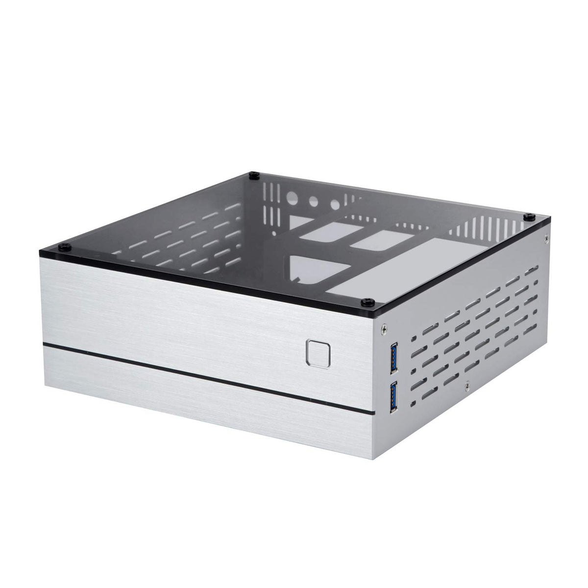 Goodisory A01 Aluminum Mini Itx Htpc Desktop Computer Chassis (Sliver Tempered Glass)
