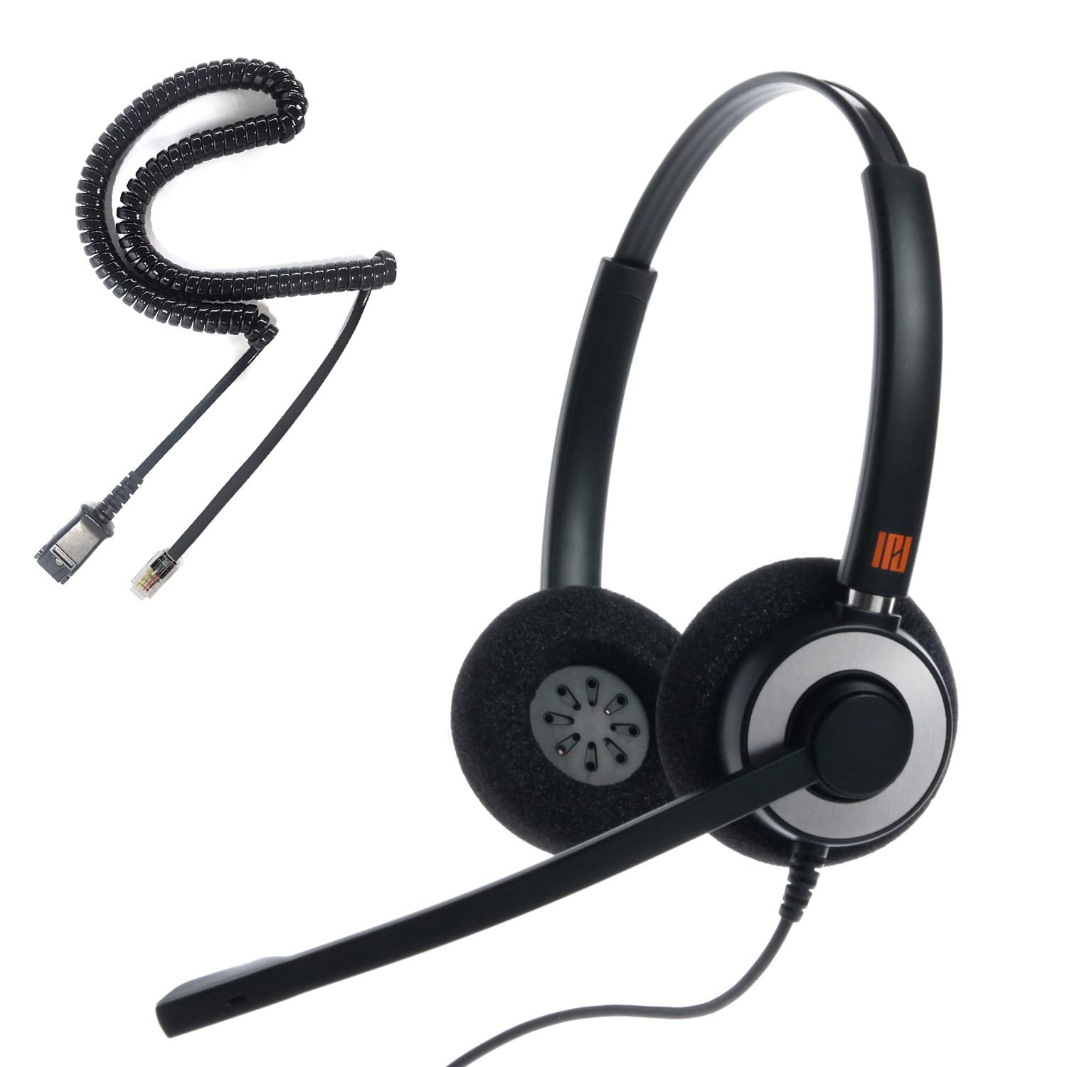 IPD IPH-165 Phone Headset with Noise Cancelling Microphone for Office and Call Center -Compatible with Cisco landline Phones -78