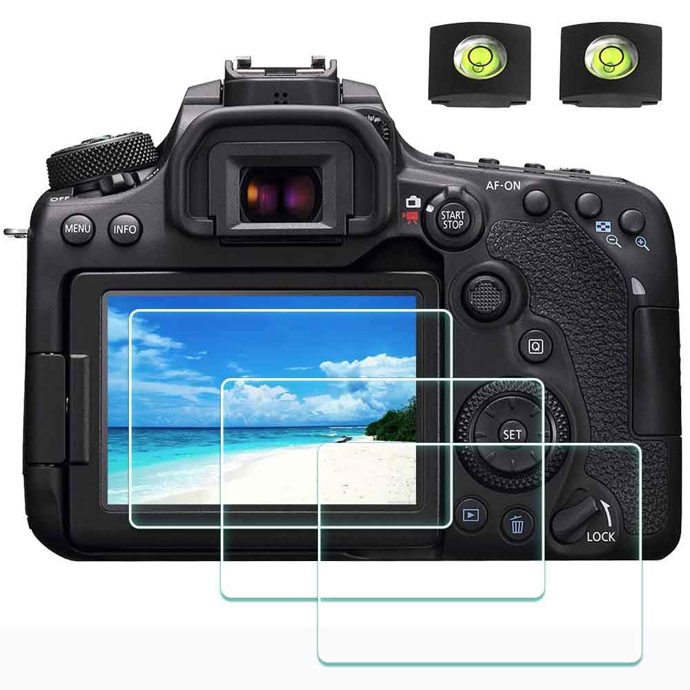 Screen Protector For Canon Eos 90D 80D 70D 77D Camera & Hot Shoe Cover [3+2 Pack], Ulbter Tempered Glass 0.3Mm 9H Hardness Ultra