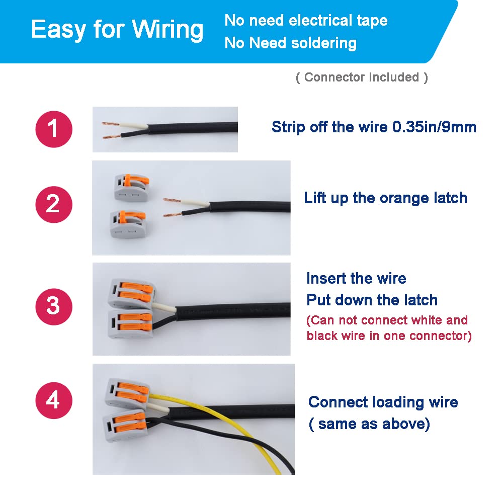 18Awg Replacement Power Cord Round Cable 2 Prong Polarized Plug 18 Gauge 120V Power Supply Cord Sjt 18Awg 6 Foot Pigtail 2 Wire