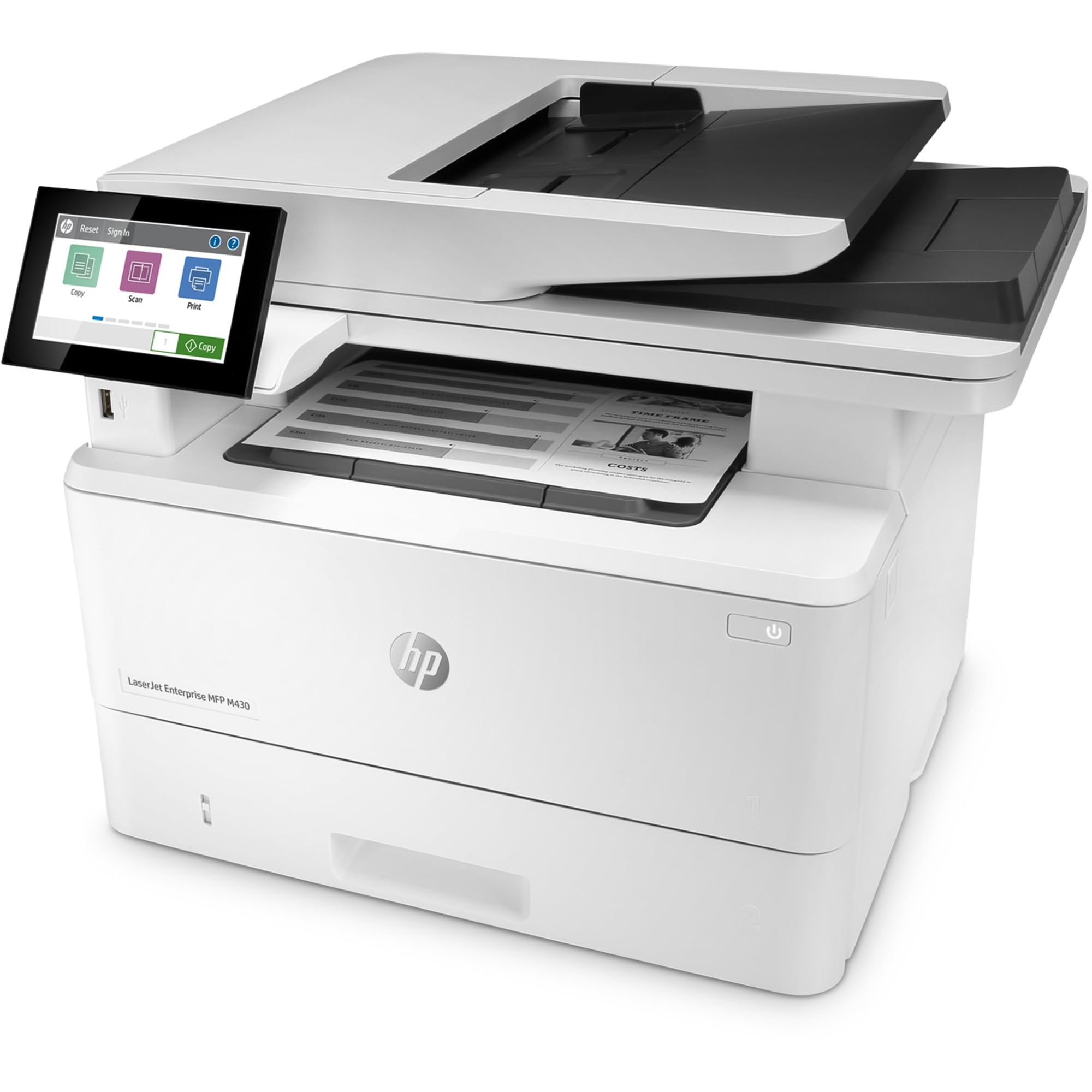 Hp Laserjet Enterprise Mfp M430F Monochrome All-In-One Printer With Built-In Ethernet & 2-Sided Printing (3Pz55A),White, Large
